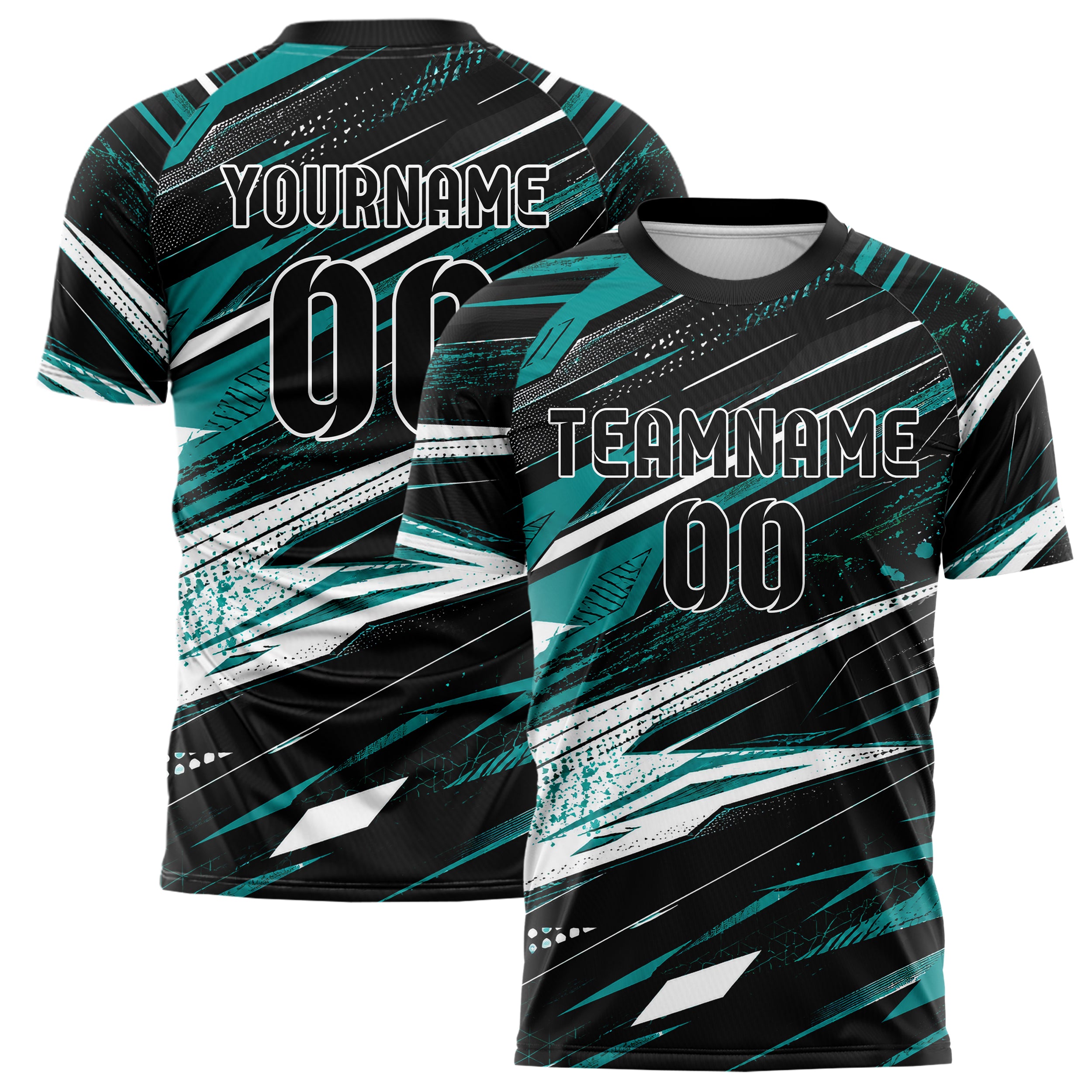 Schwarz lebendiges abstrakte Linien diagonale Streamlines Design 12-0395 individuelles Fußballtrikot main