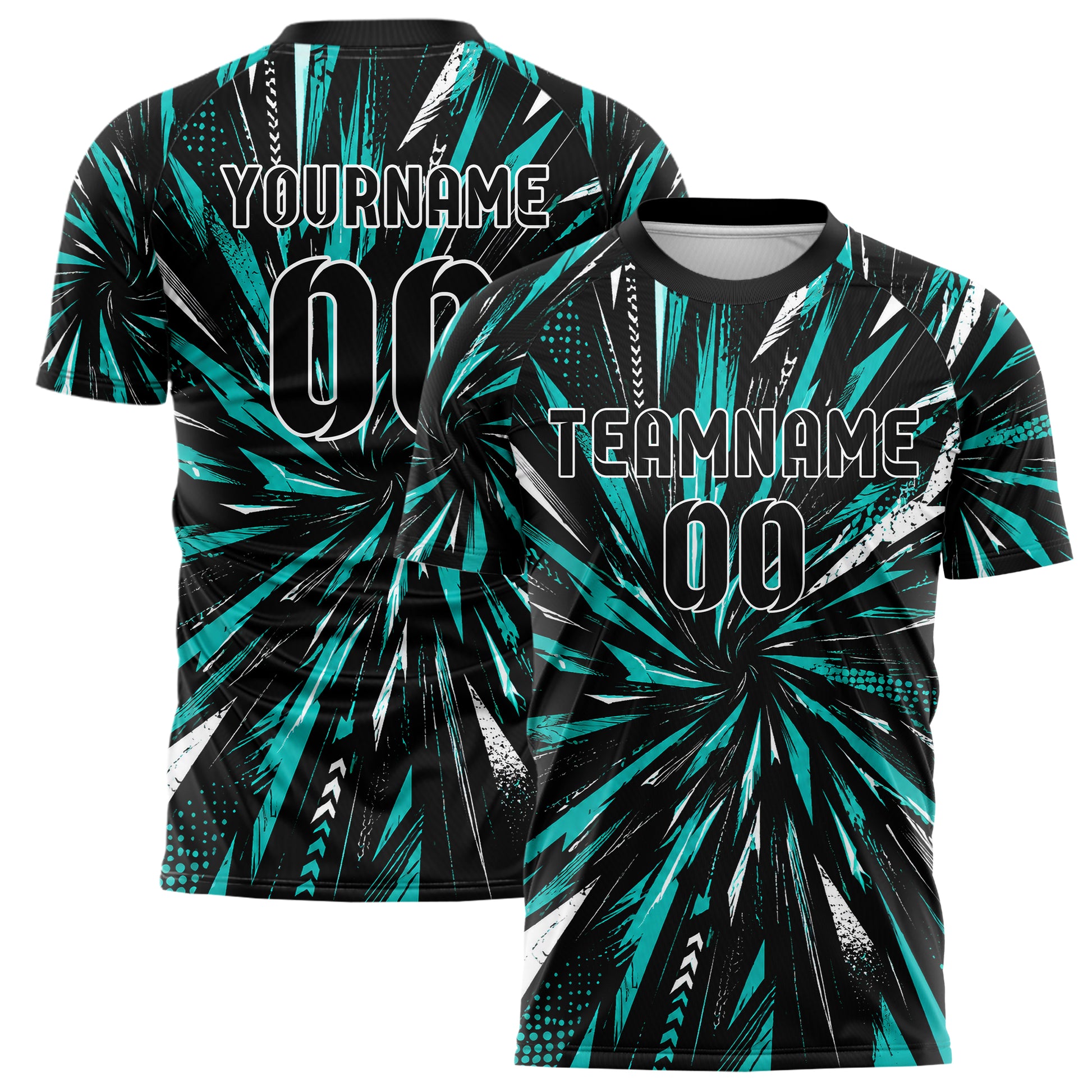 Schwarz lebendiges abstrakte Linien diagonale Streamlines Design 12-0443 individuelles Fußballtrikot main