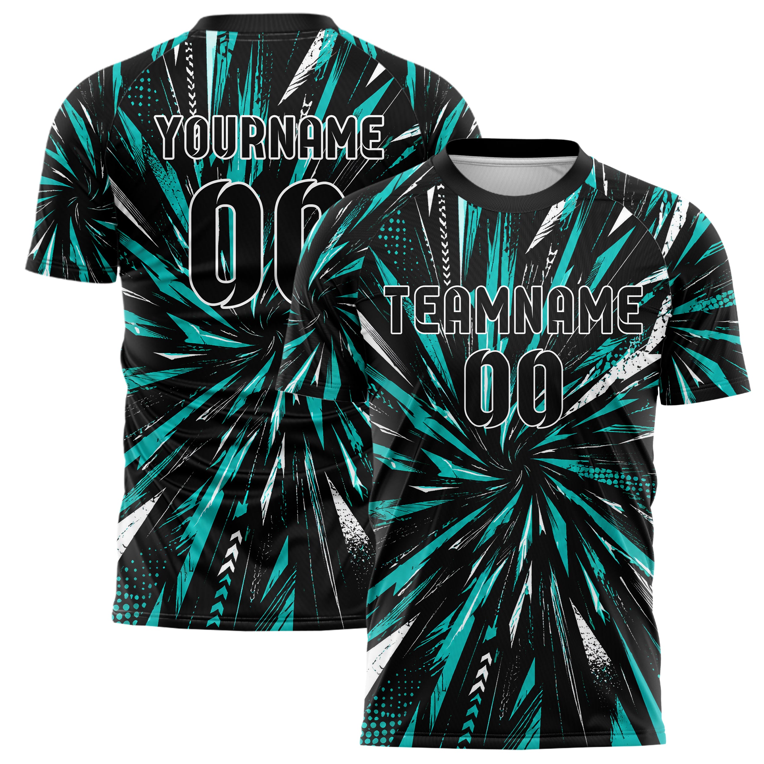 Schwarz lebendiges abstrakte Linien diagonale Streamlines Design 12-0443 individuelles Fußballtrikot main