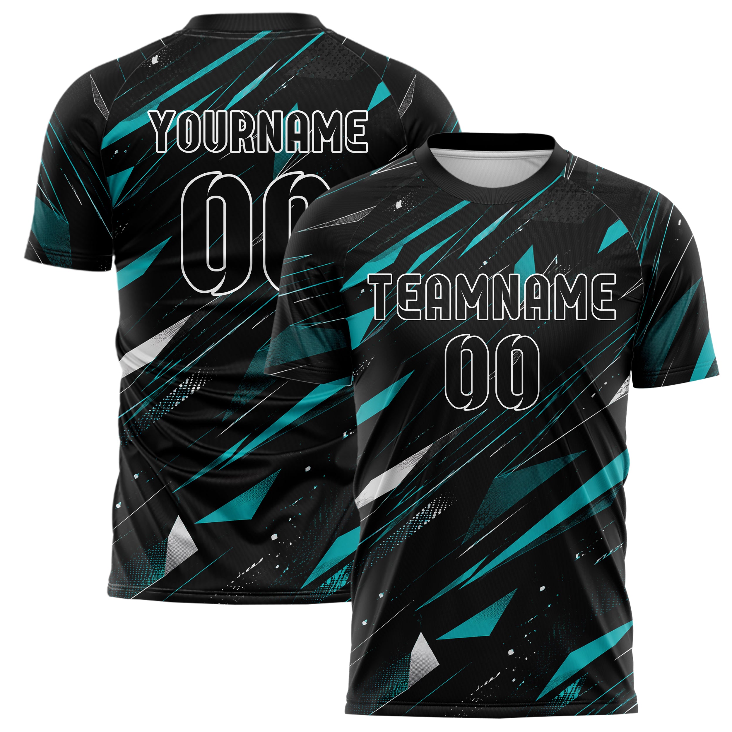 Schwarz lebendiges abstrakte Linien Polygon Shards Design 12-0290 individuelles Fußballtrikot main