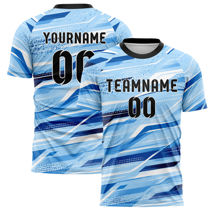 Hellblau klassisches abstrakte Linien Speckles Line Accents Design 12-0160 individuelles Fußballtrikot main
