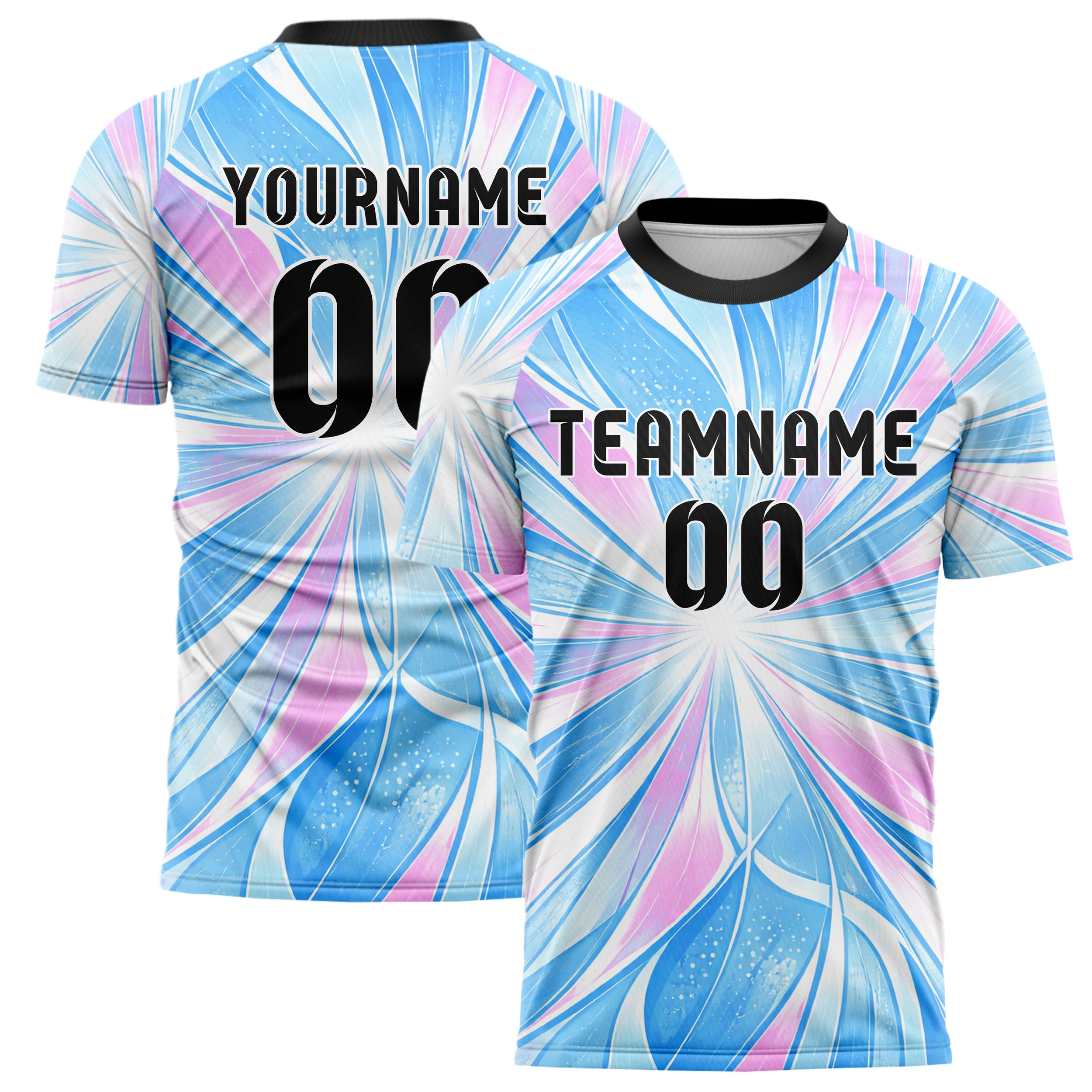 Himmelblau pastelliges abstrakte Linien Network Web Design 12-0023 individuelles Fußballtrikot main