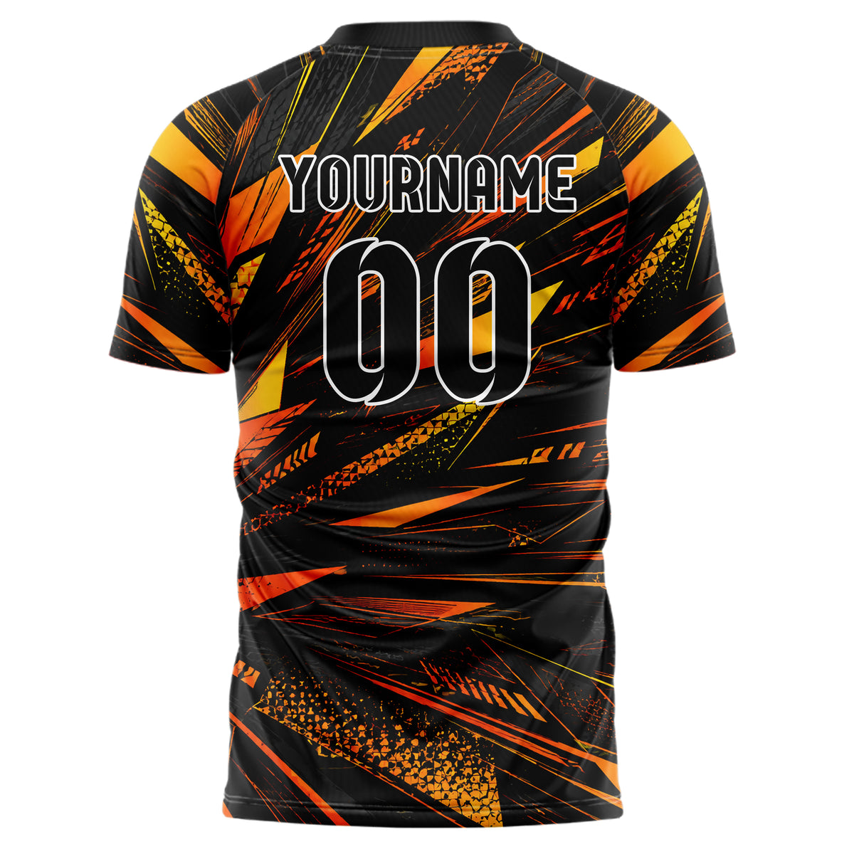 Schwarz dunkles abstrakte Linien asymmetrische Vector Panels Design 12-0521 individuelles Fußballtrikot back
