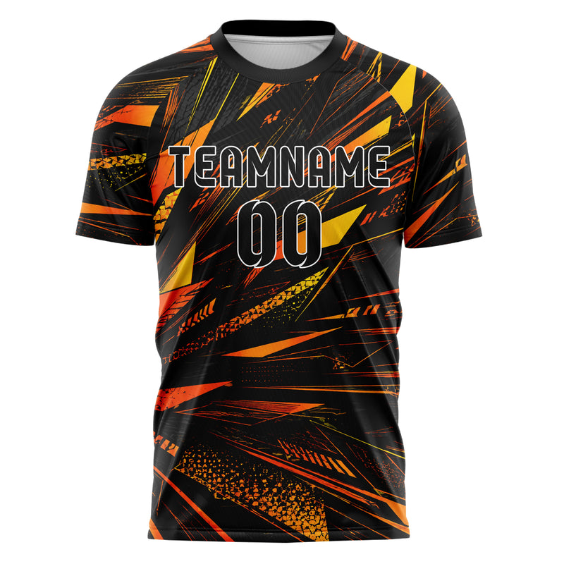 Schwarz dunkles abstrakte Linien asymmetrische Vector Panels Design 12-0521 individuelles Fußballtrikot front