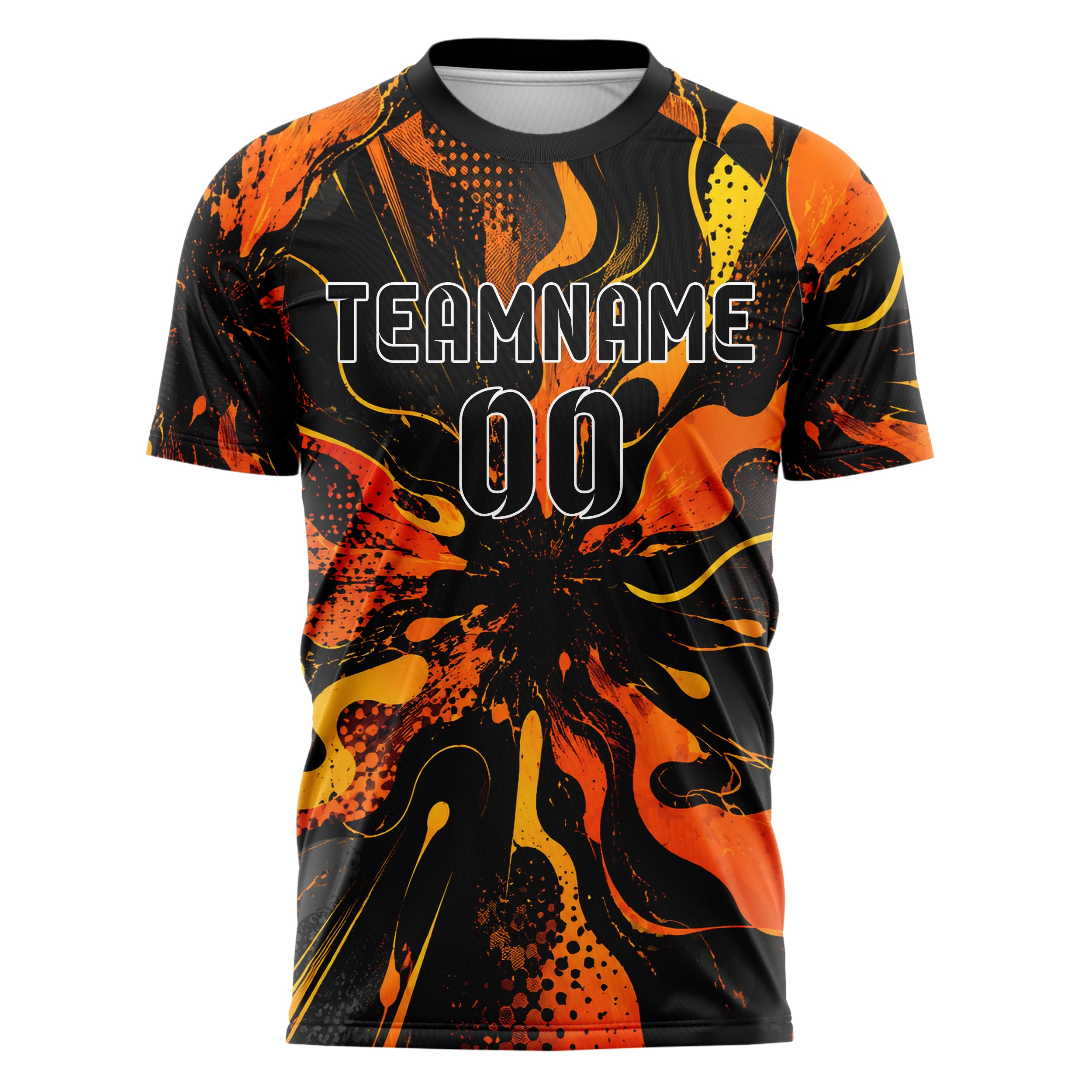 Schwarz dunkles abstrakte Linien Organic Blobs Outline Design 12-0212 individuelles Fußballtrikot front