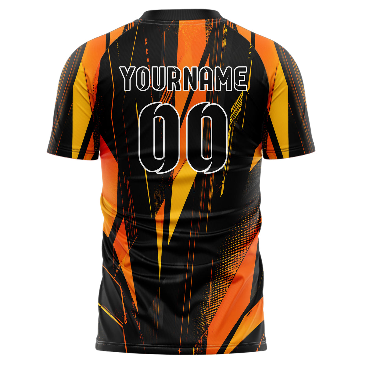 Schwarz dunkles abstrakte Linien Polygon Shards Design 12-0122 individuelles Fußballtrikot back