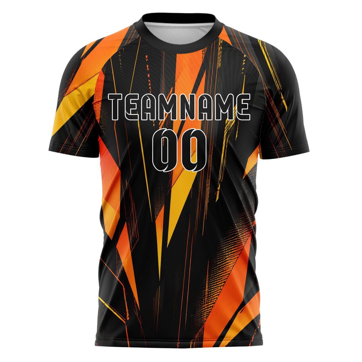 Schwarz dunkles abstrakte Linien Polygon Shards Design 12-0122 individuelles Fußballtrikot front