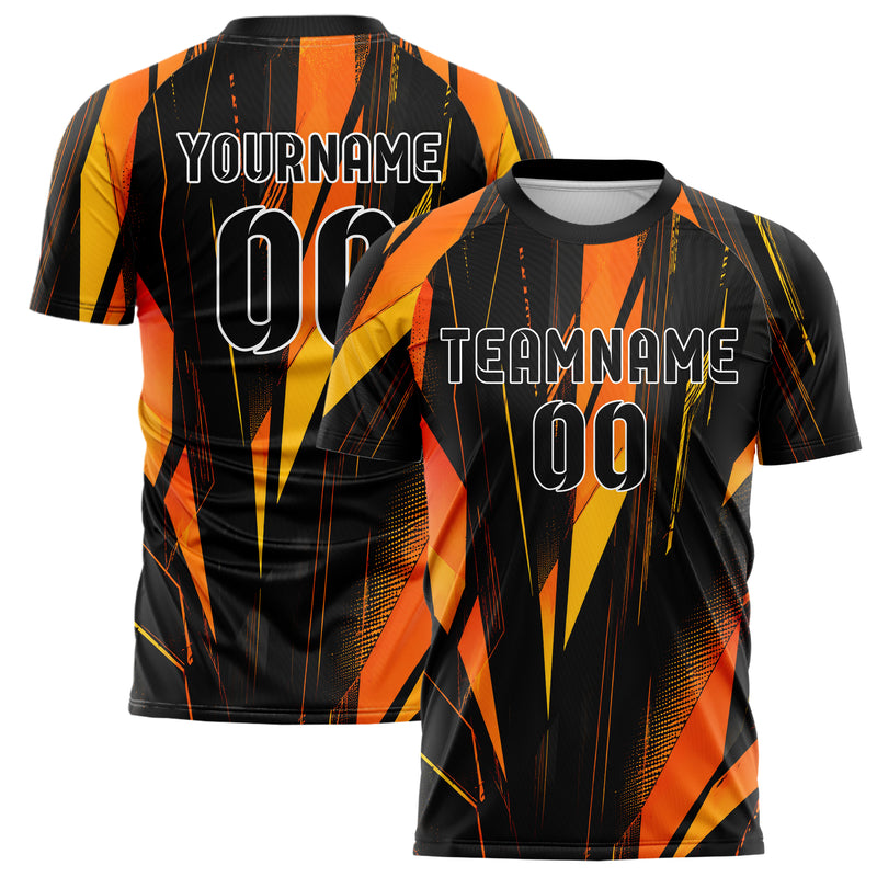 Schwarz dunkles abstrakte Linien Polygon Shards Design 12-0122 individuelles Fußballtrikot main