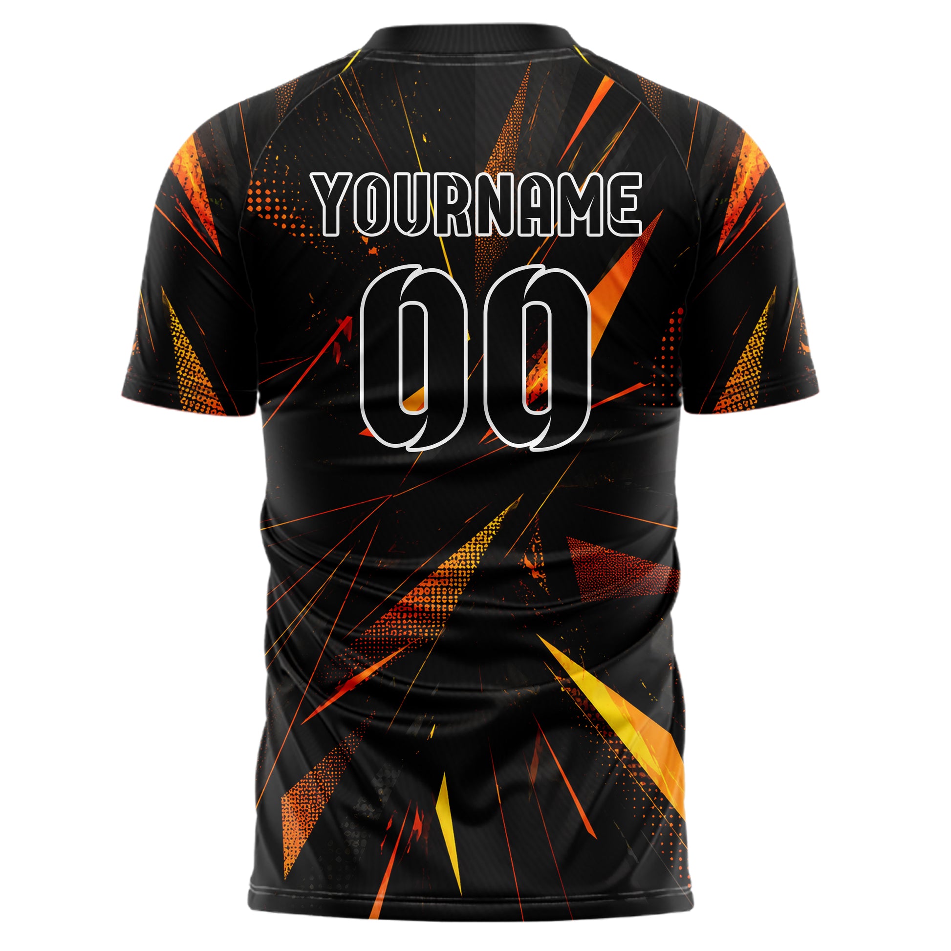 Schwarz dunkles abstrakte Linien Polygon Shards Design 12-0242 individuelles Fußballtrikot back
