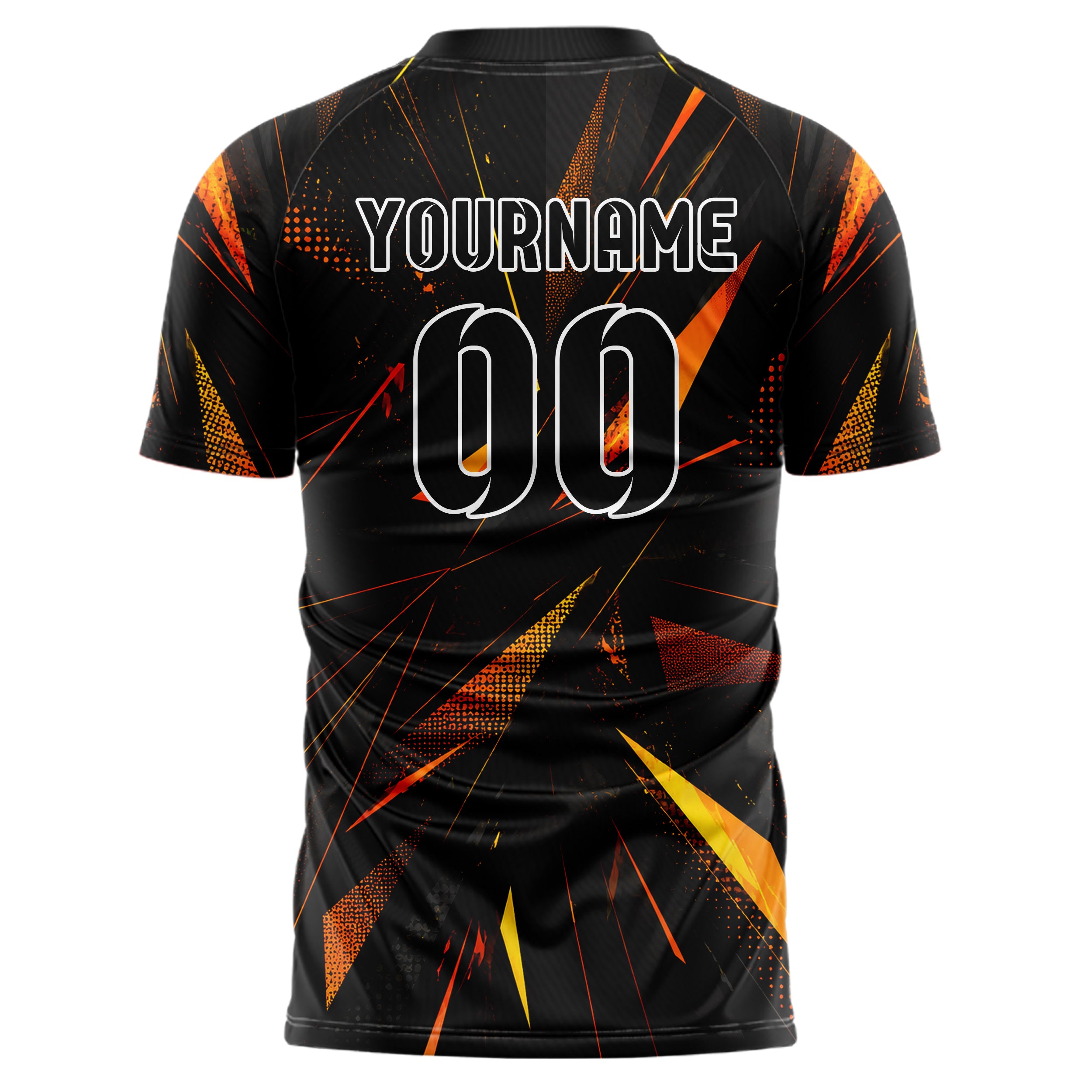 Schwarz dunkles abstrakte Linien Polygon Shards Design 12-0242 individuelles Fußballtrikot back