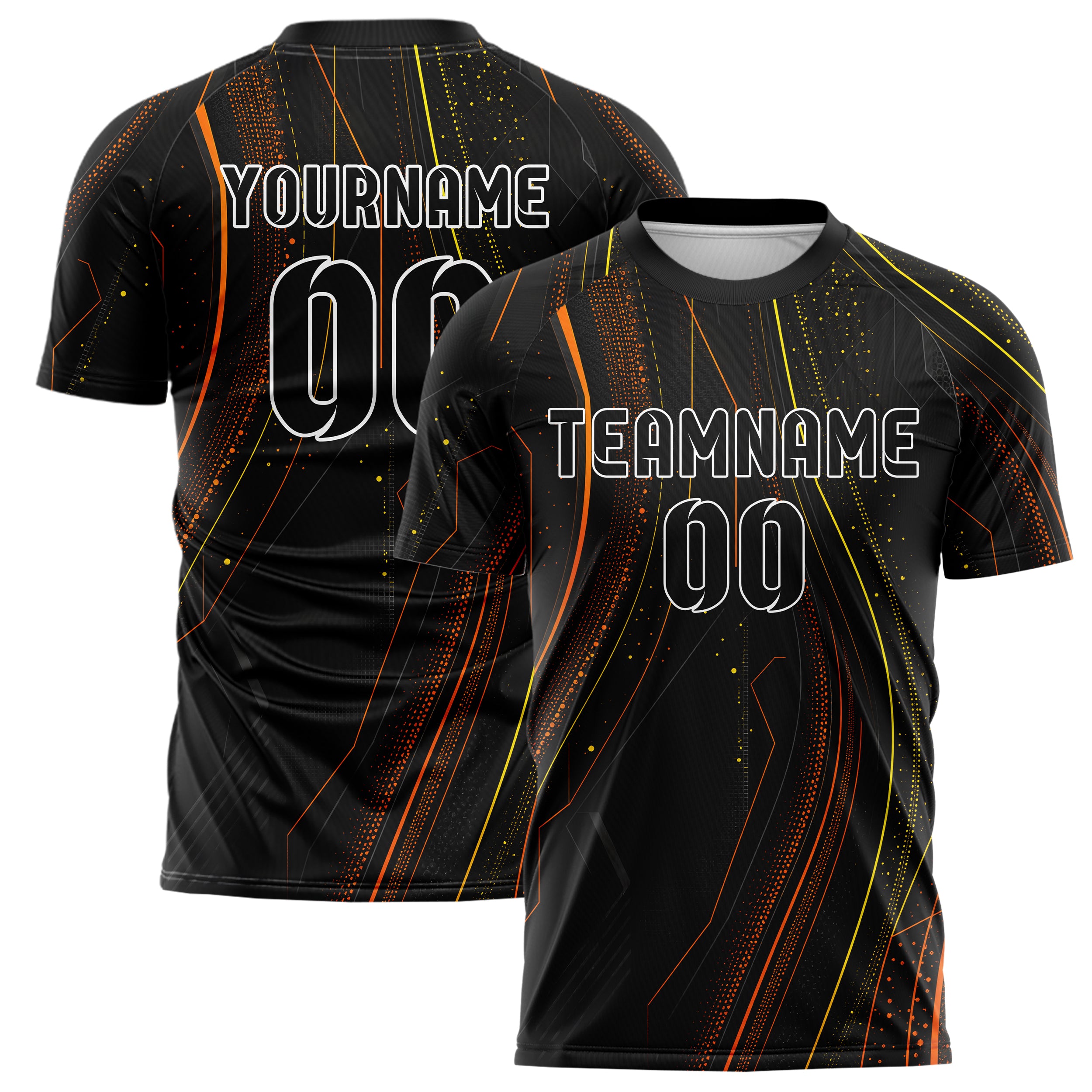 Schwarz dunkles abstrakte Linien Speckles Line Accents Design 12-0008 individuelles Fußballtrikot main