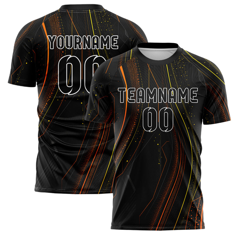 Schwarz dunkles abstrakte Linien Speckles Line Accents Design 12-0008 individuelles Fußballtrikot main