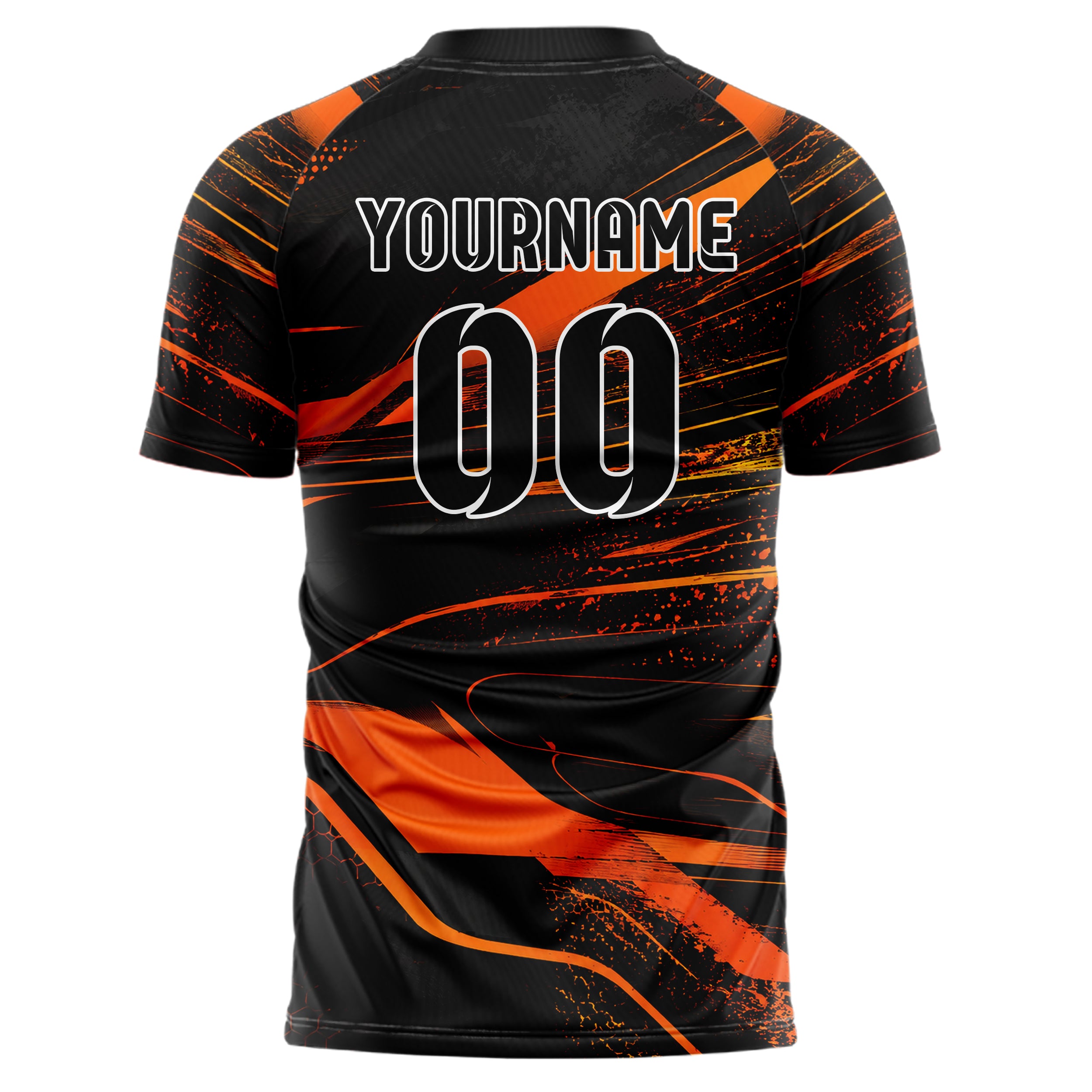 Schwarz dunkles abstrakte Linien Speckles Line Accents Design 12-0032 individuelles Fußballtrikot back