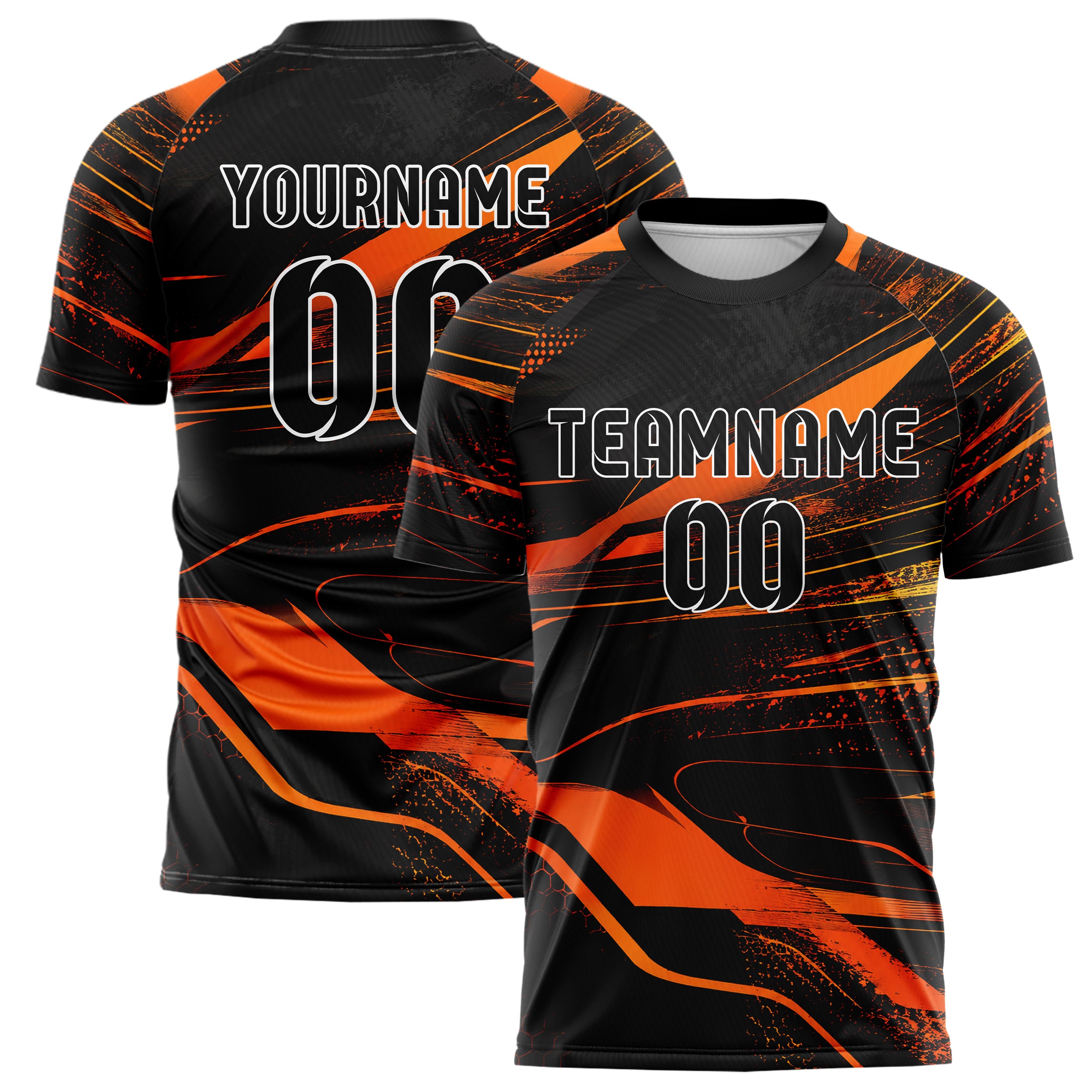 Schwarz dunkles abstrakte Linien Speckles Line Accents Design 12-0032 individuelles Fußballtrikot main