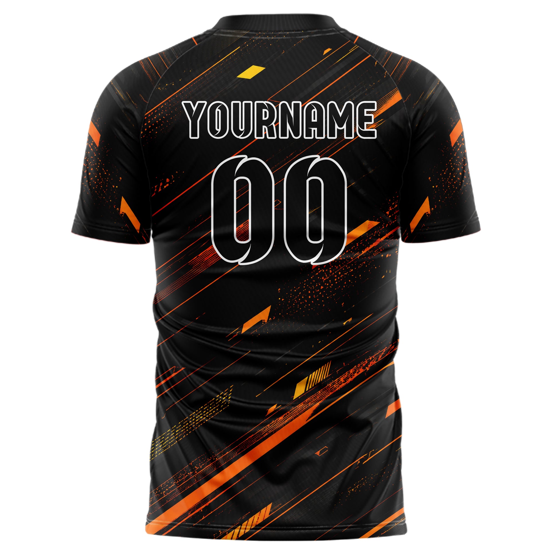 Schwarz dunkles abstrakte Linien Speckles Line Accents Design 12-0584 individuelles Fußballtrikot back