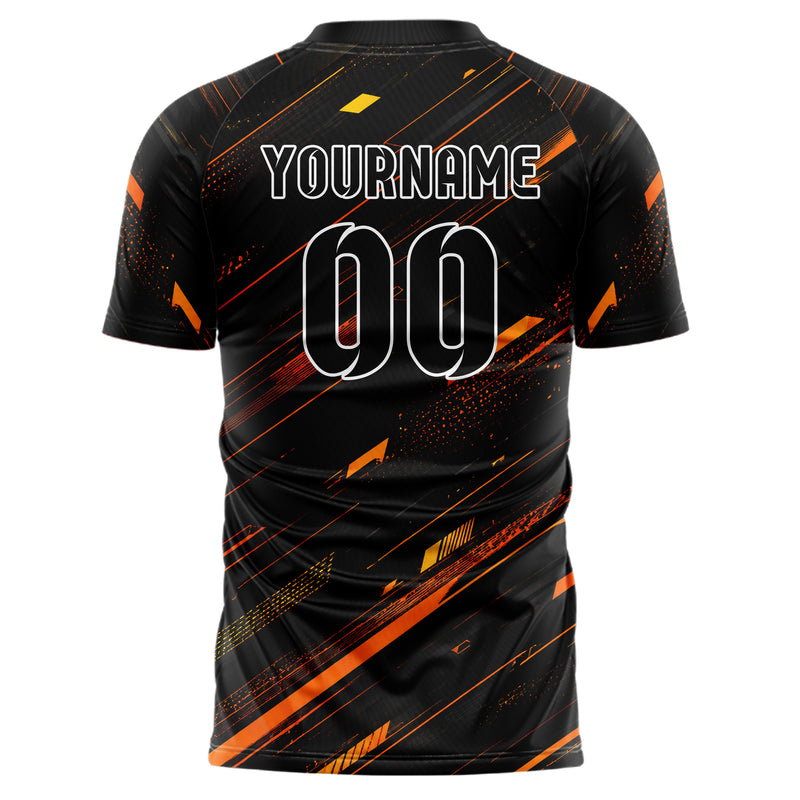 Schwarz dunkles abstrakte Linien Speckles Line Accents Design 12-0584 individuelles Fußballtrikot back