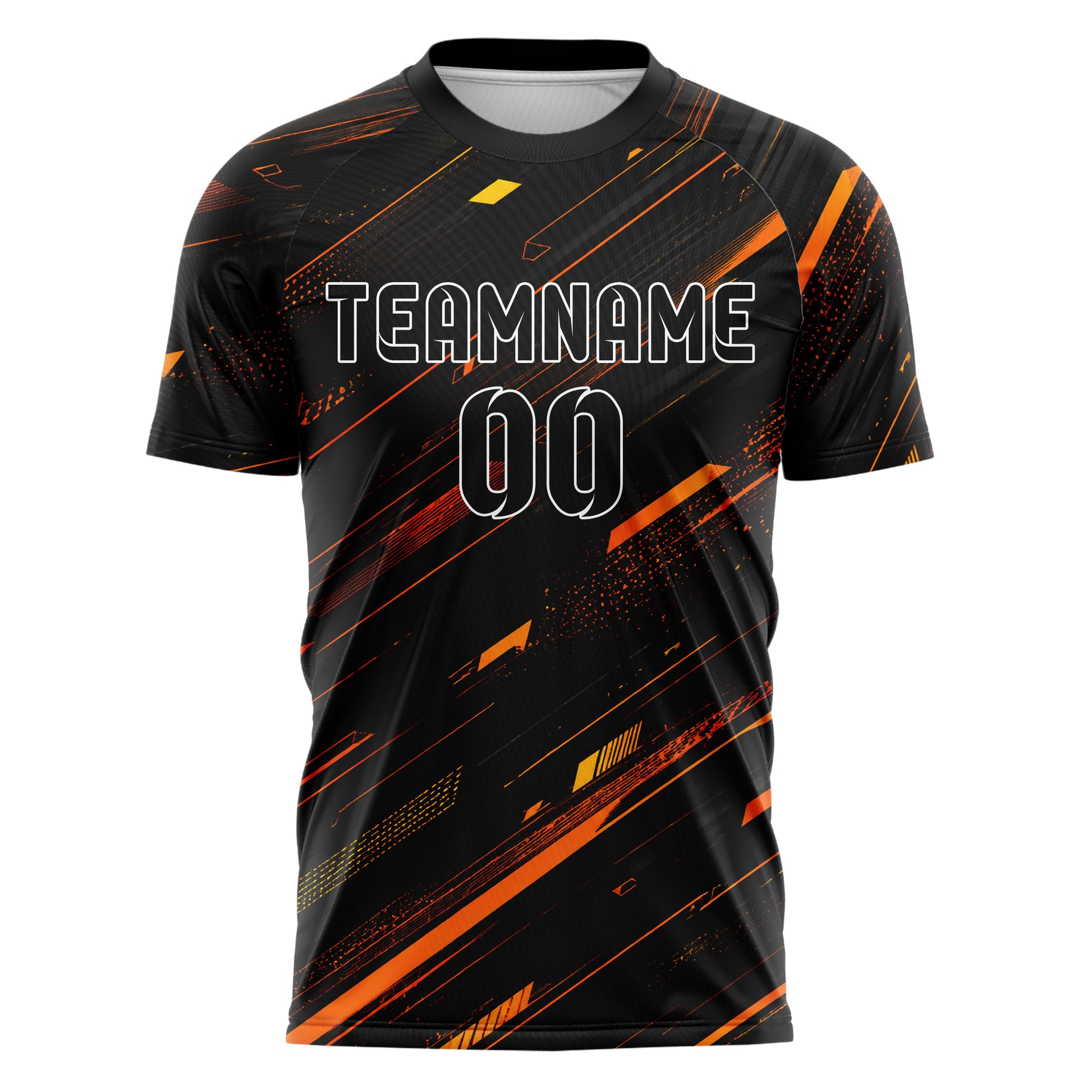 Schwarz dunkles abstrakte Linien Speckles Line Accents Design 12-0584 individuelles Fußballtrikot front