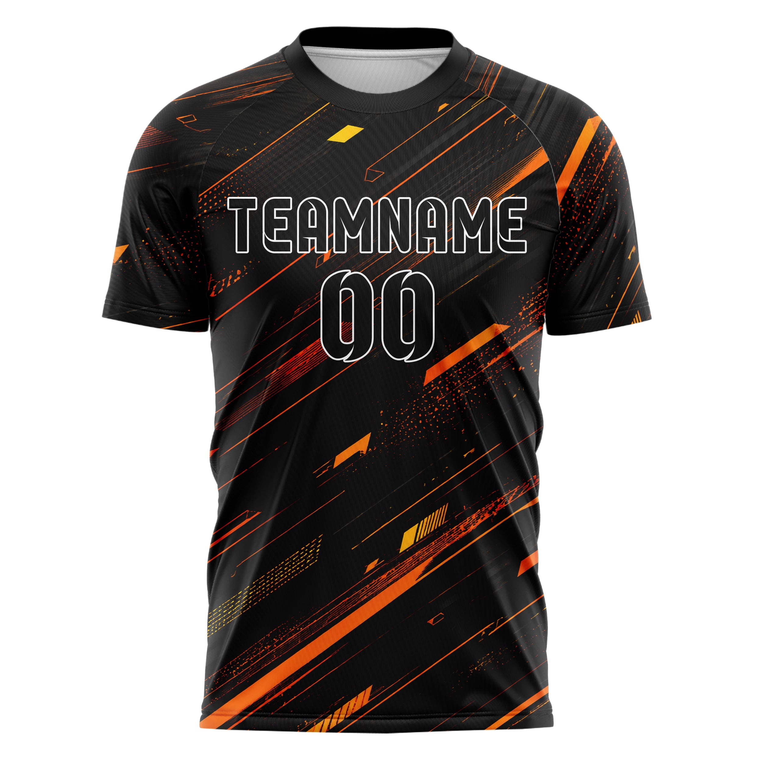 Schwarz dunkles abstrakte Linien Speckles Line Accents Design 12-0584 individuelles Fußballtrikot front