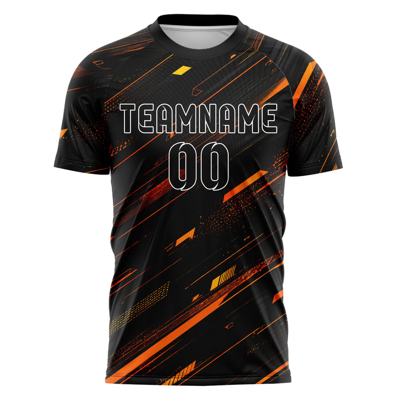 Schwarz dunkles abstrakte Linien Speckles Line Accents Design 12-0584 individuelles Fußballtrikot front