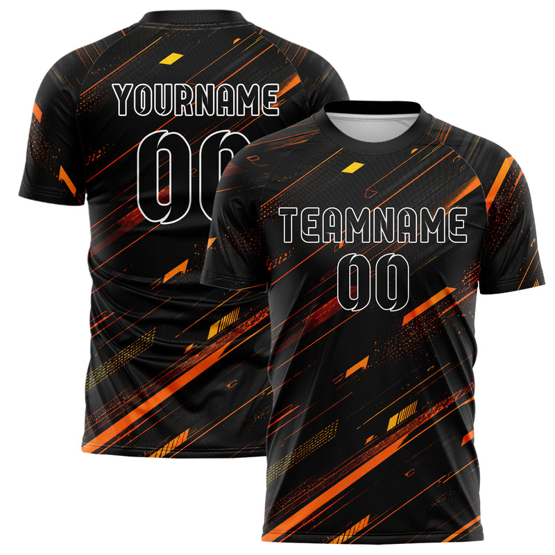 Schwarz dunkles abstrakte Linien Speckles Line Accents Design 12-0584 individuelles Fußballtrikot main