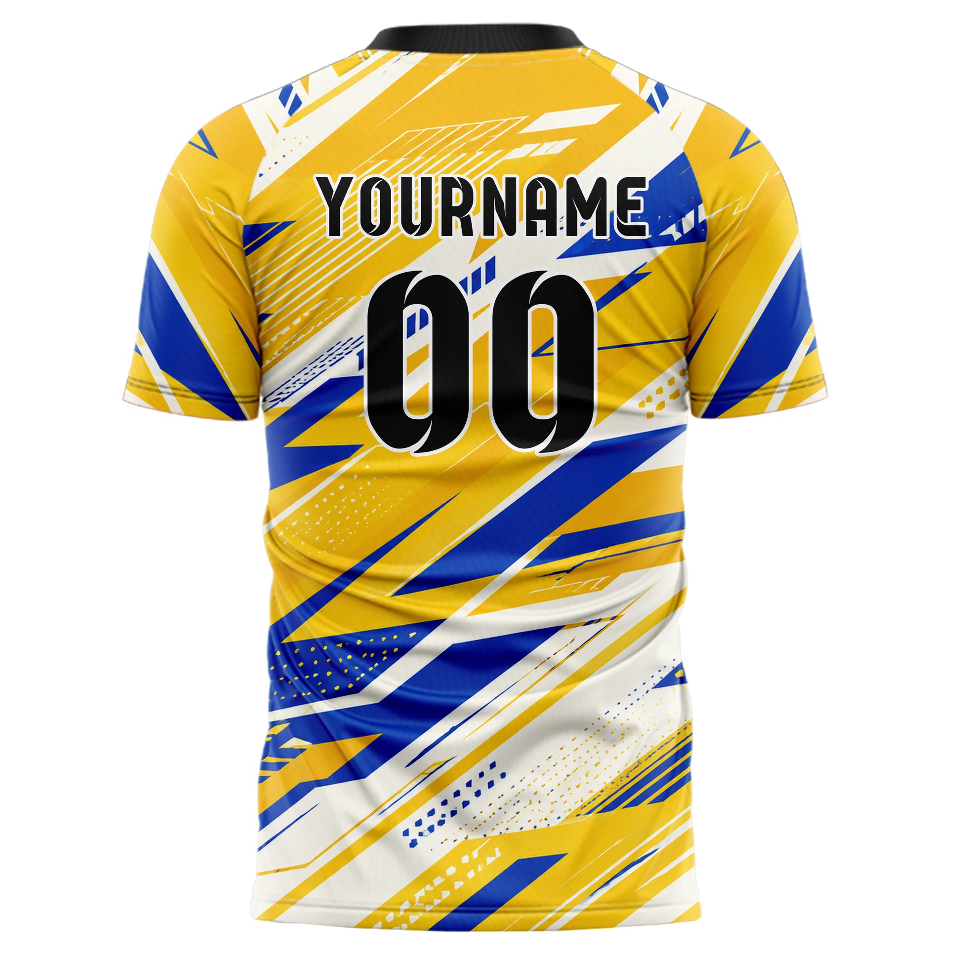 Gold klassisches abstrakte Linien asymmetrische Vector Panels Design 12-0369 individuelles Fußballtrikot back