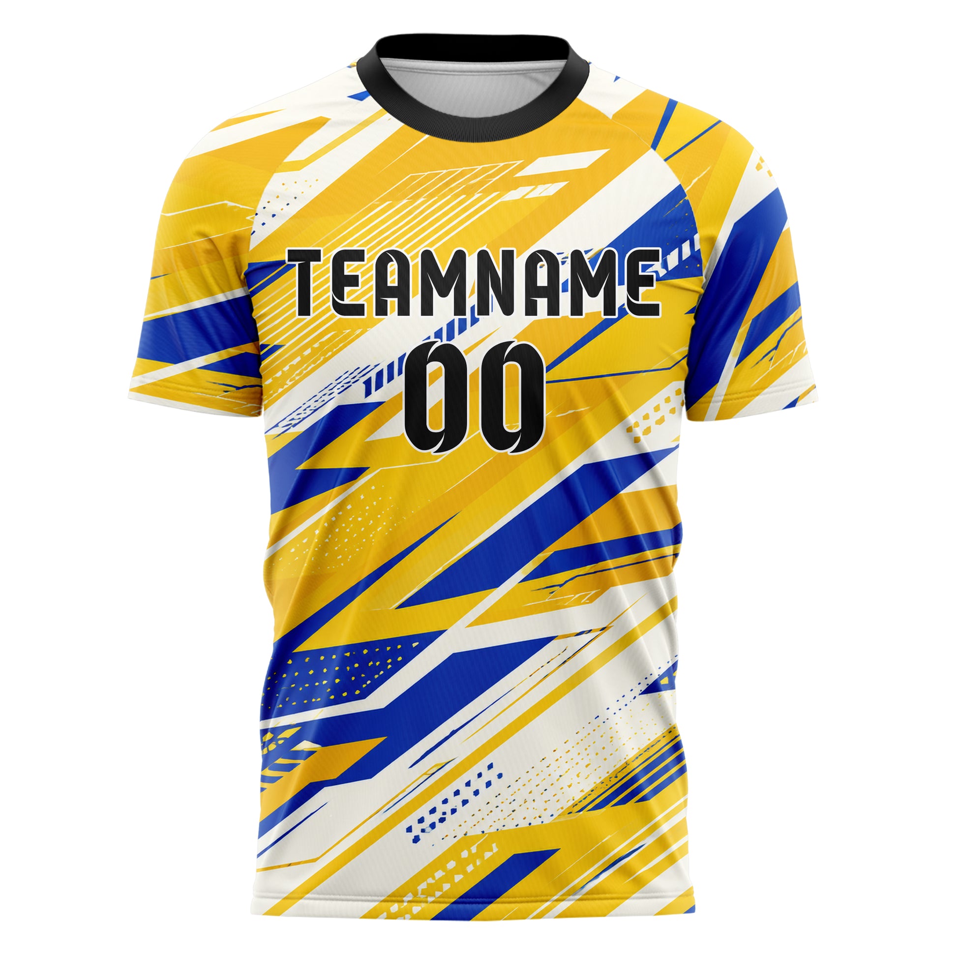 Gold klassisches abstrakte Linien asymmetrische Vector Panels Design 12-0369 individuelles Fußballtrikot front