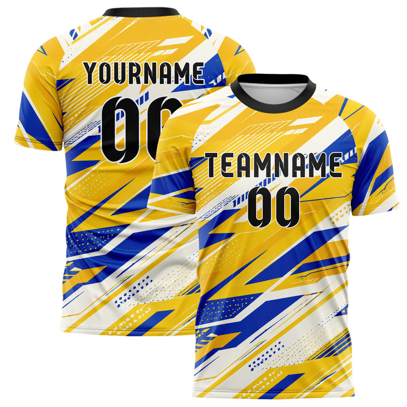 Gold klassisches abstrakte Linien asymmetrische Vector Panels Design 12-0369 individuelles Fußballtrikot main