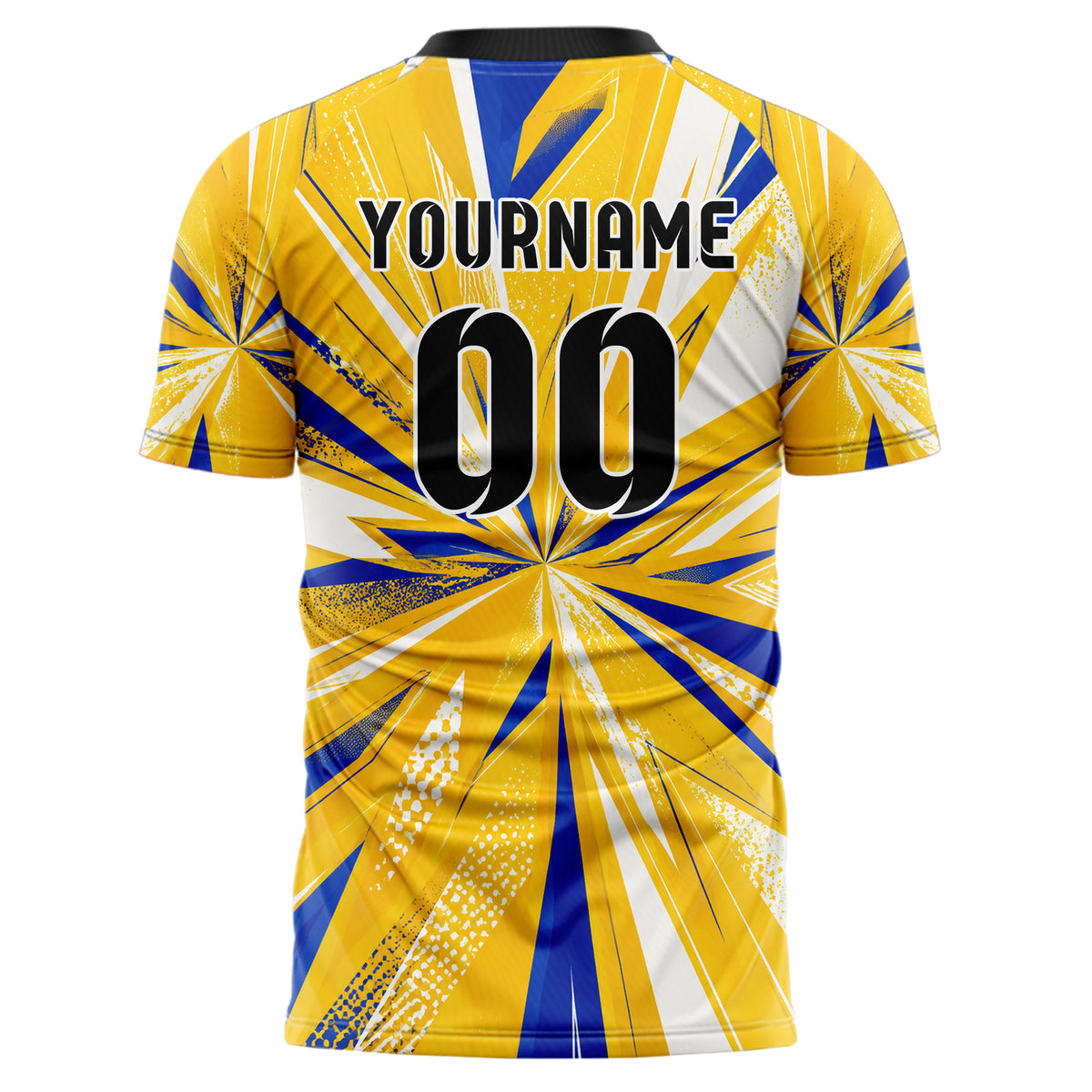 Gold klassisches abstrakte Linien diagonale Streamlines Design 12-0123 individuelles Fußballtrikot back