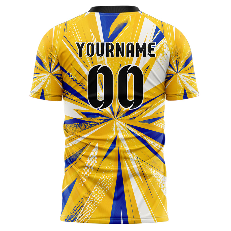 Gold klassisches abstrakte Linien diagonale Streamlines Design 12-0123 individuelles Fußballtrikot back