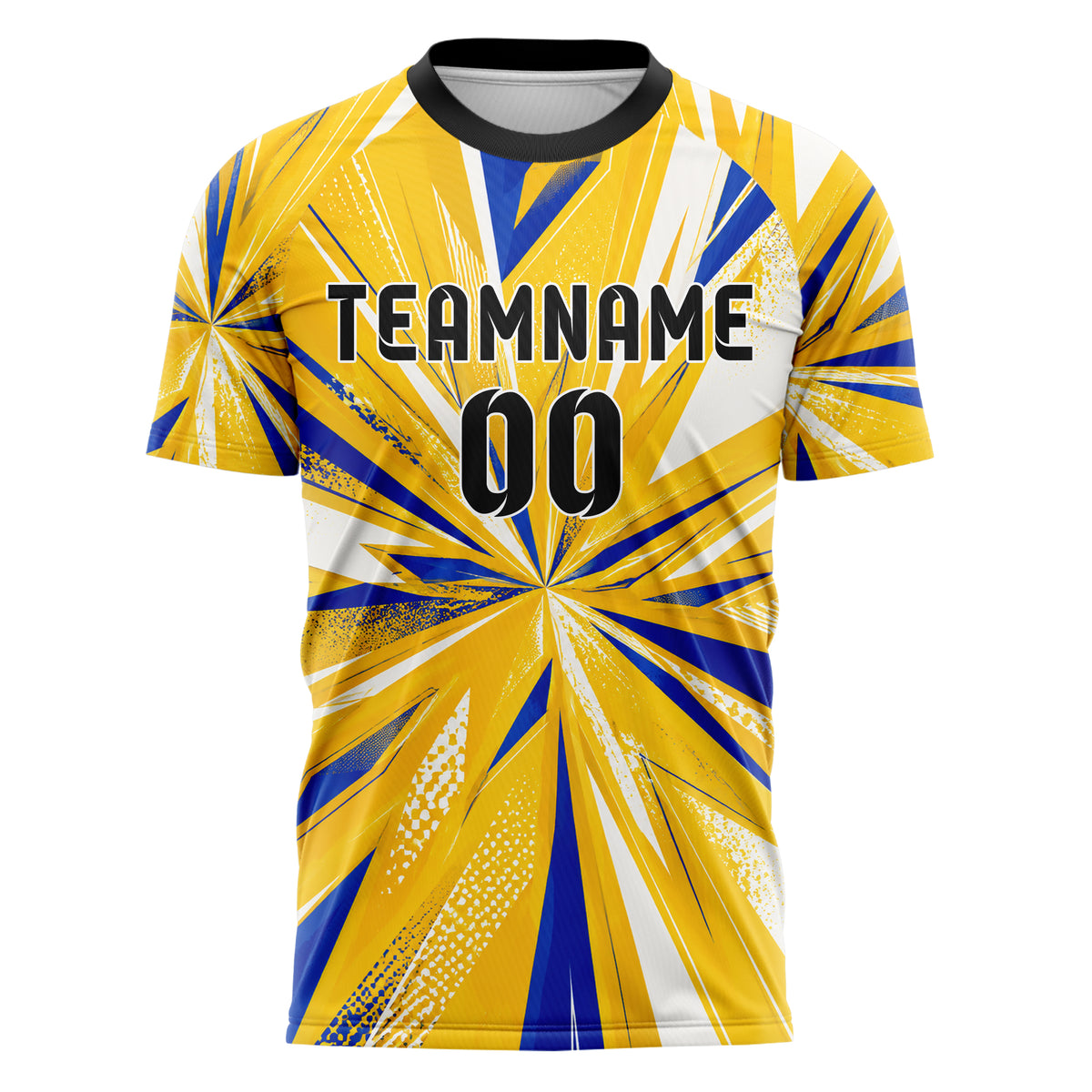 Gold klassisches abstrakte Linien diagonale Streamlines Design 12-0123 individuelles Fußballtrikot front