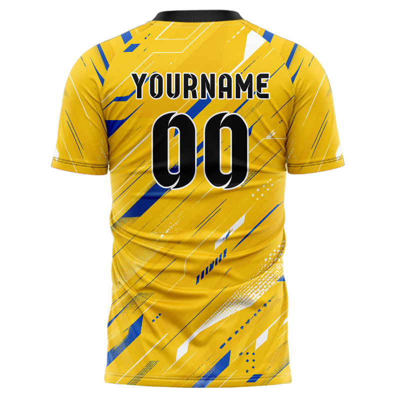 Gold klassisches abstrakte Linien diagonale Streamlines Design 12-0579 individuelles Fußballtrikot back