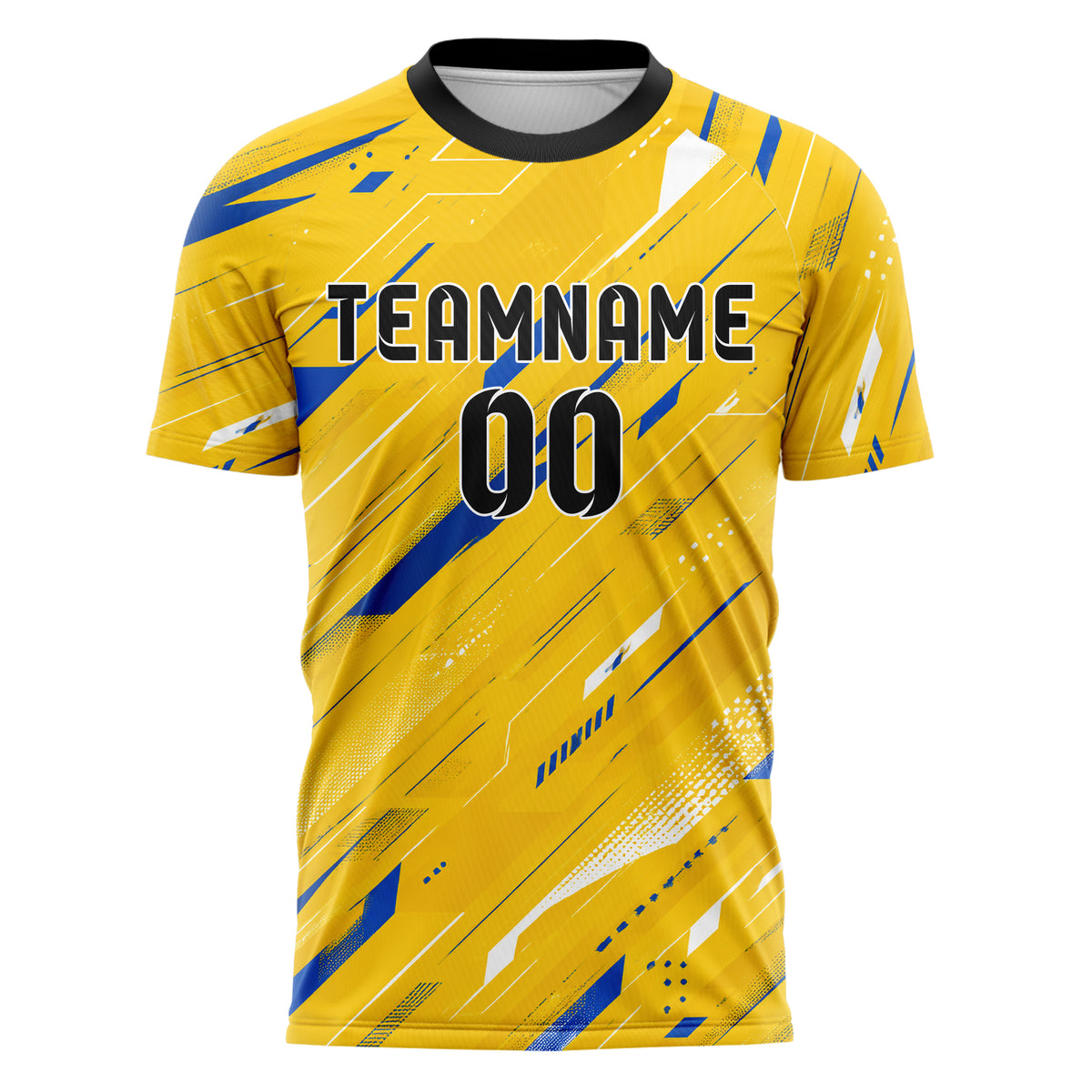 Gold klassisches abstrakte Linien diagonale Streamlines Design 12-0579 individuelles Fußballtrikot front