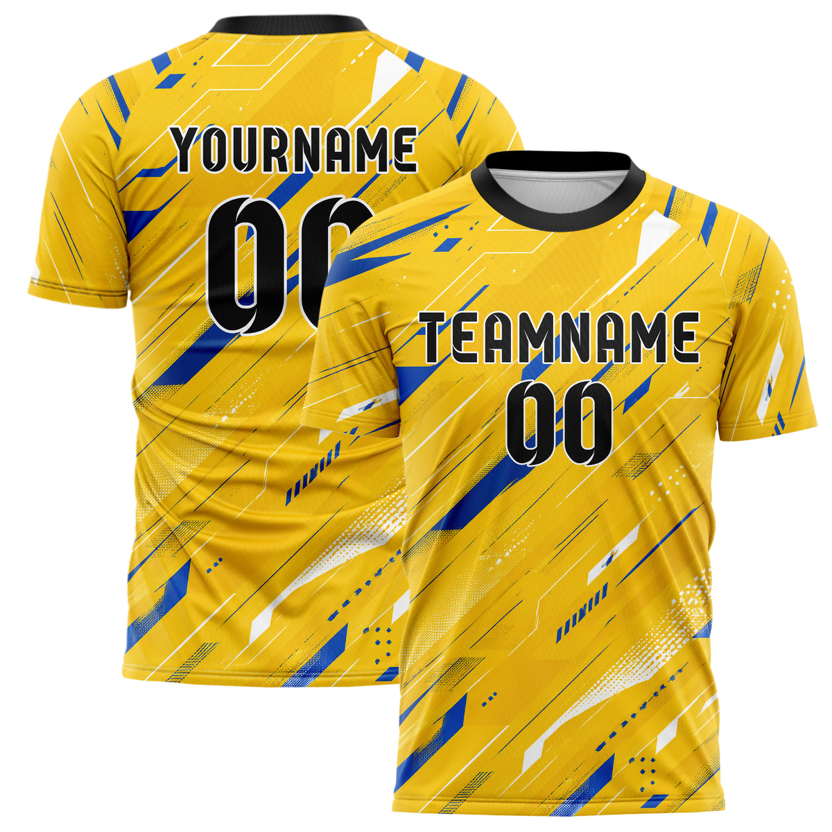 Gold klassisches abstrakte Linien diagonale Streamlines Design 12-0579 individuelles Fußballtrikot main