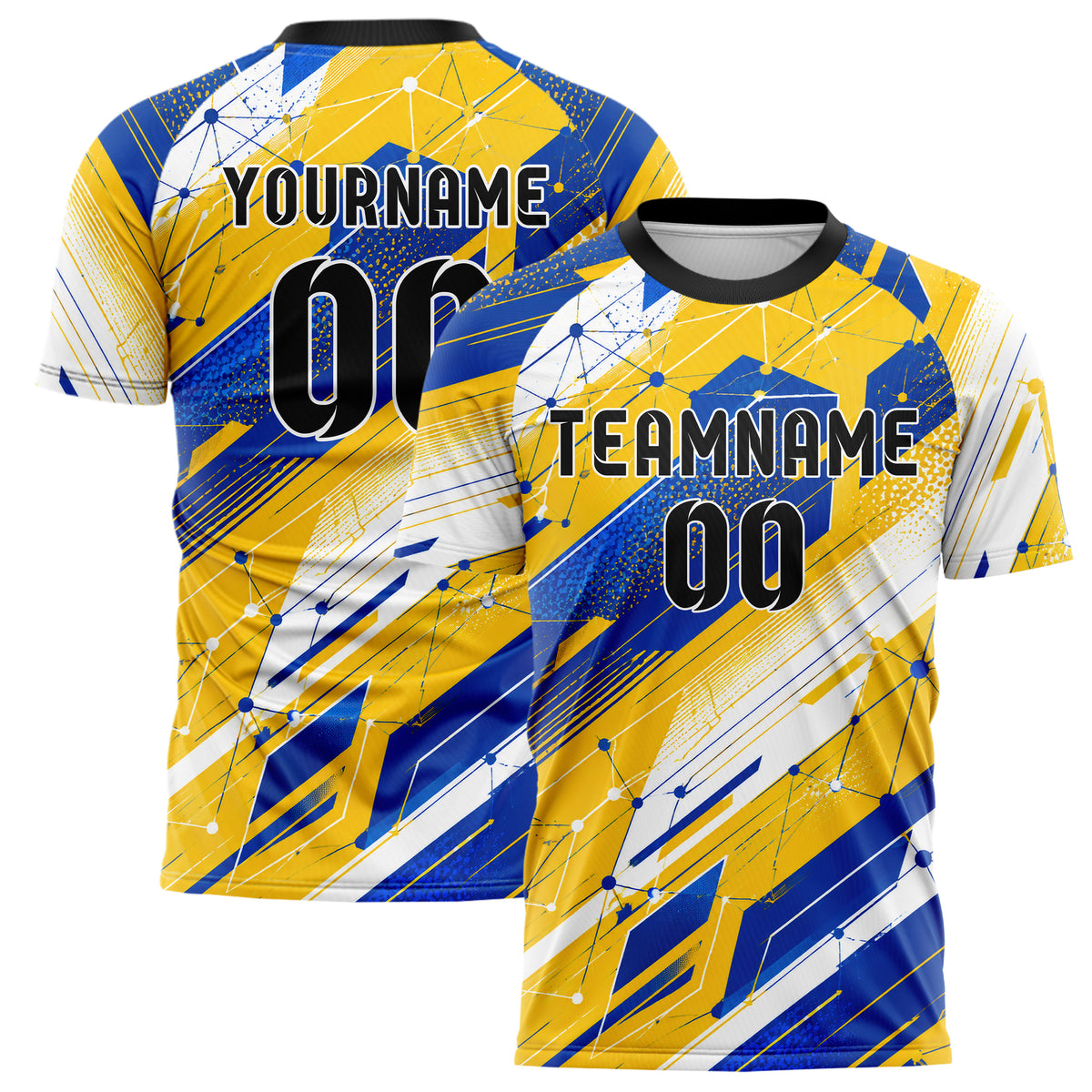 Gold klassisches abstrakte Linien Network Web Design 12-0279 individuelles Fußballtrikot main