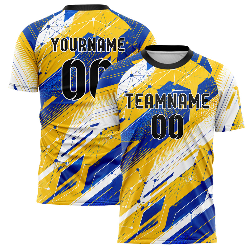 Gold klassisches abstrakte Linien Network Web Design 12-0279 individuelles Fußballtrikot main