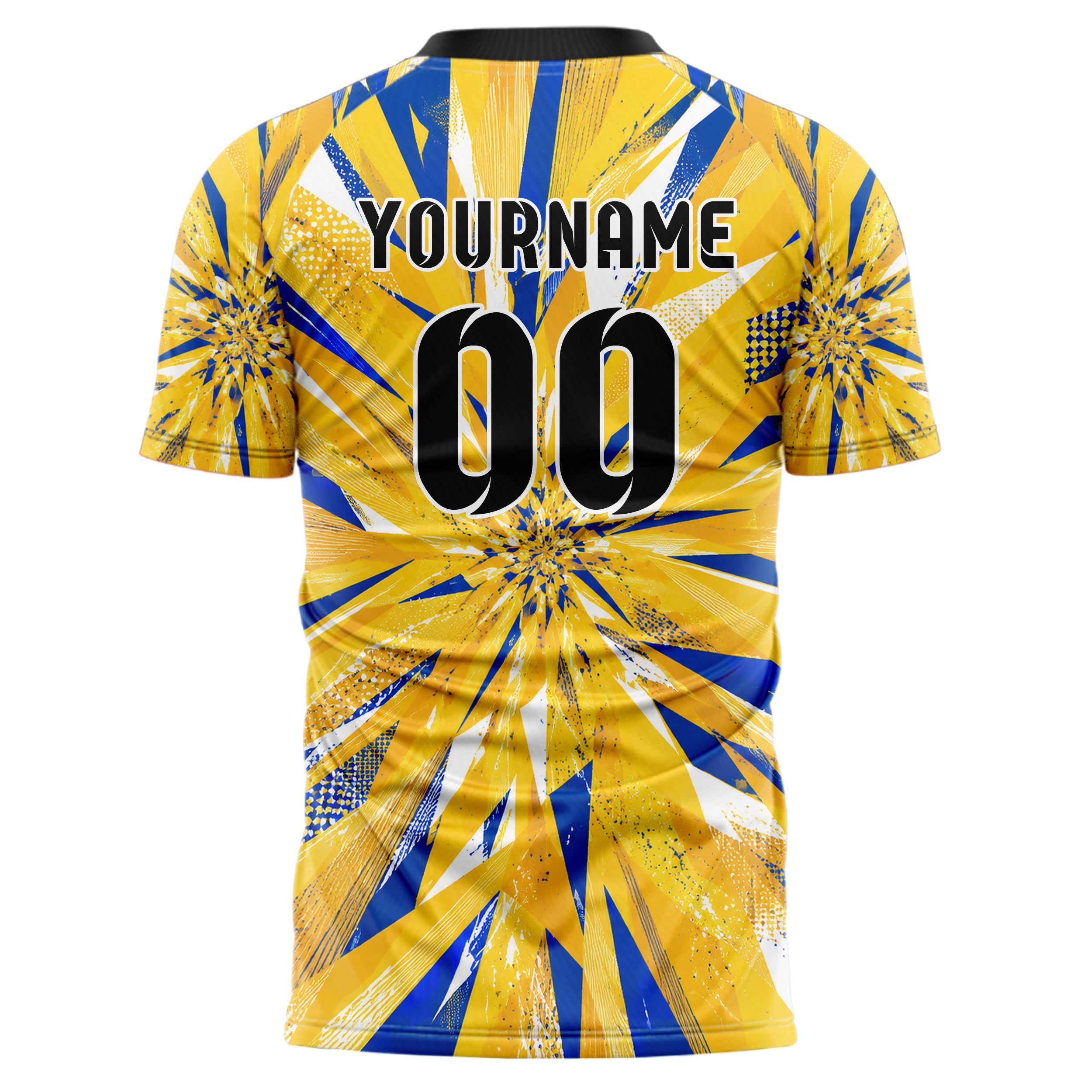 Gold klassisches abstrakte Linien Polygon Shards Design 12-0450 individuelles Fußballtrikot back