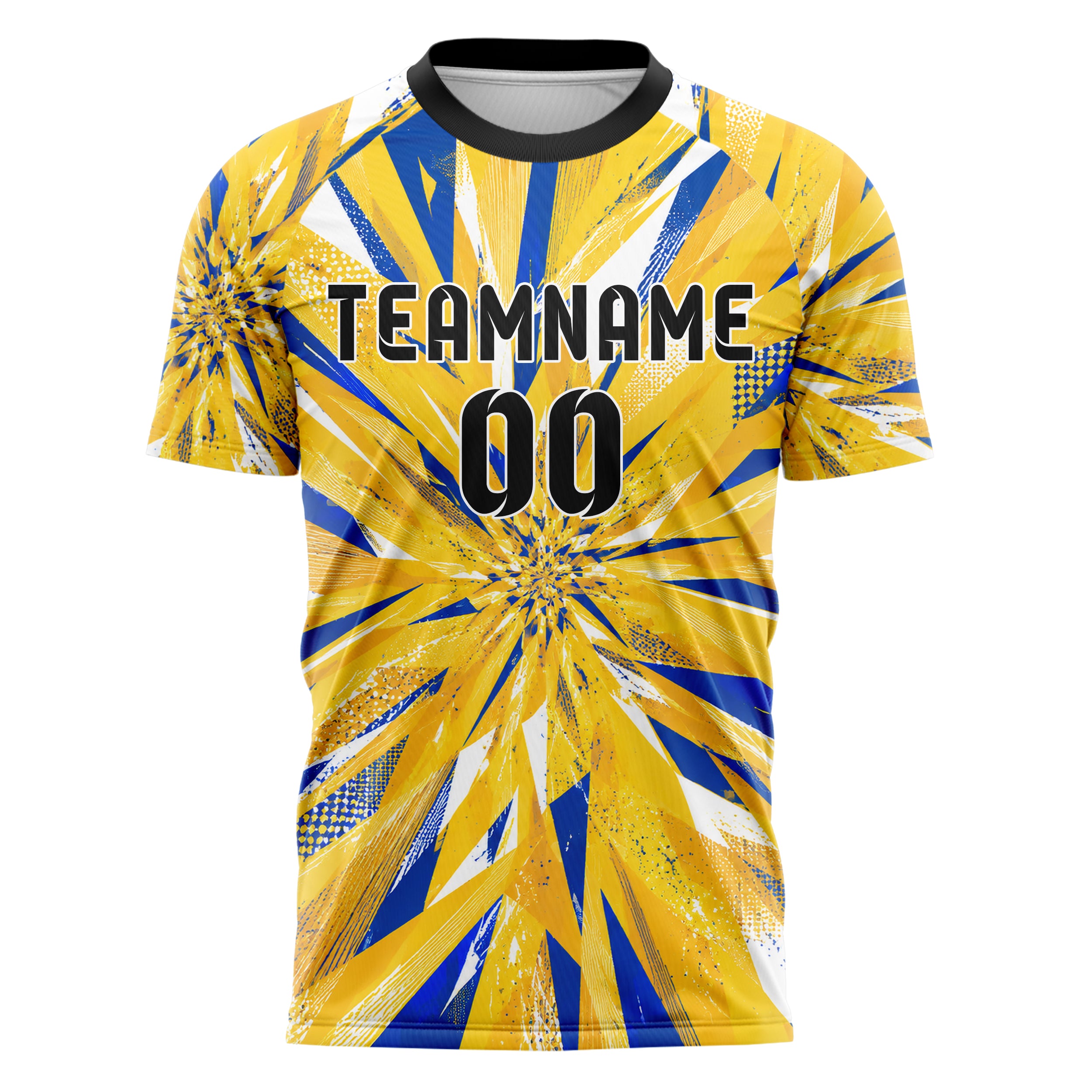 Gold klassisches abstrakte Linien Polygon Shards Design 12-0450 individuelles Fußballtrikot front