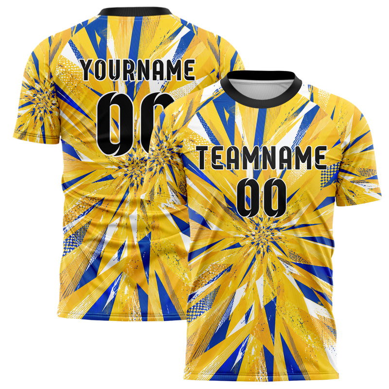 Gold klassisches abstrakte Linien Polygon Shards Design 12-0450 individuelles Fußballtrikot main