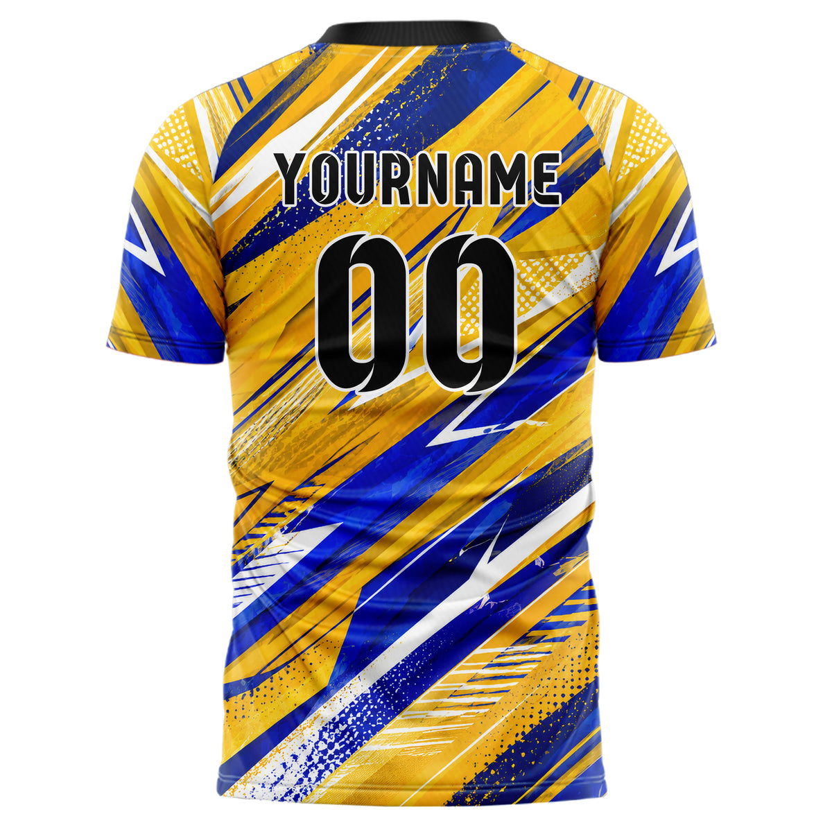 Gold klassisches abstrakte Linien Speckles Line Accents Design 12-0336 individuelles Fußballtrikot back
