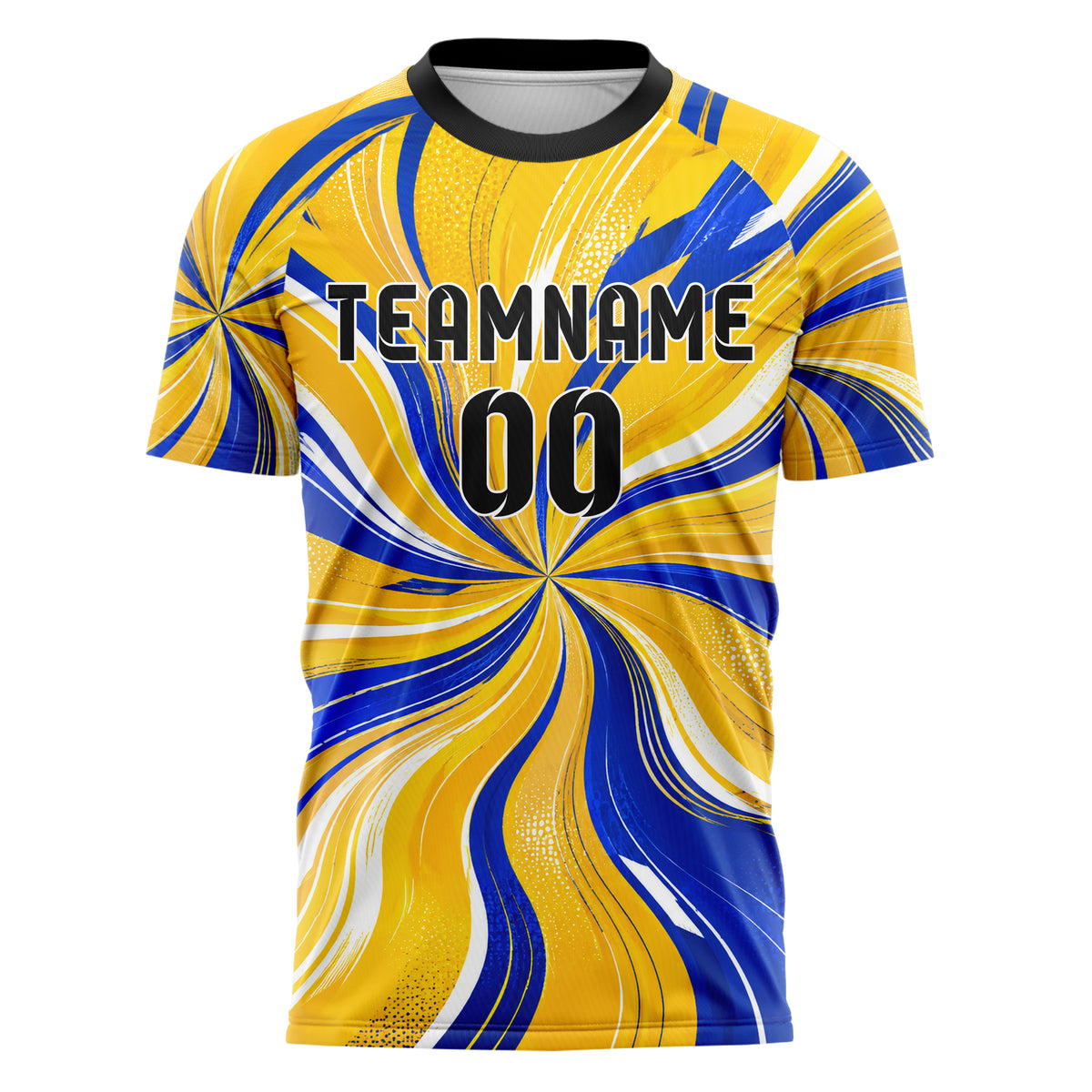 Gold klassisches abstrakte Linien wavy Parallel Curves Design 12-0558 individuelles Fußballtrikot front