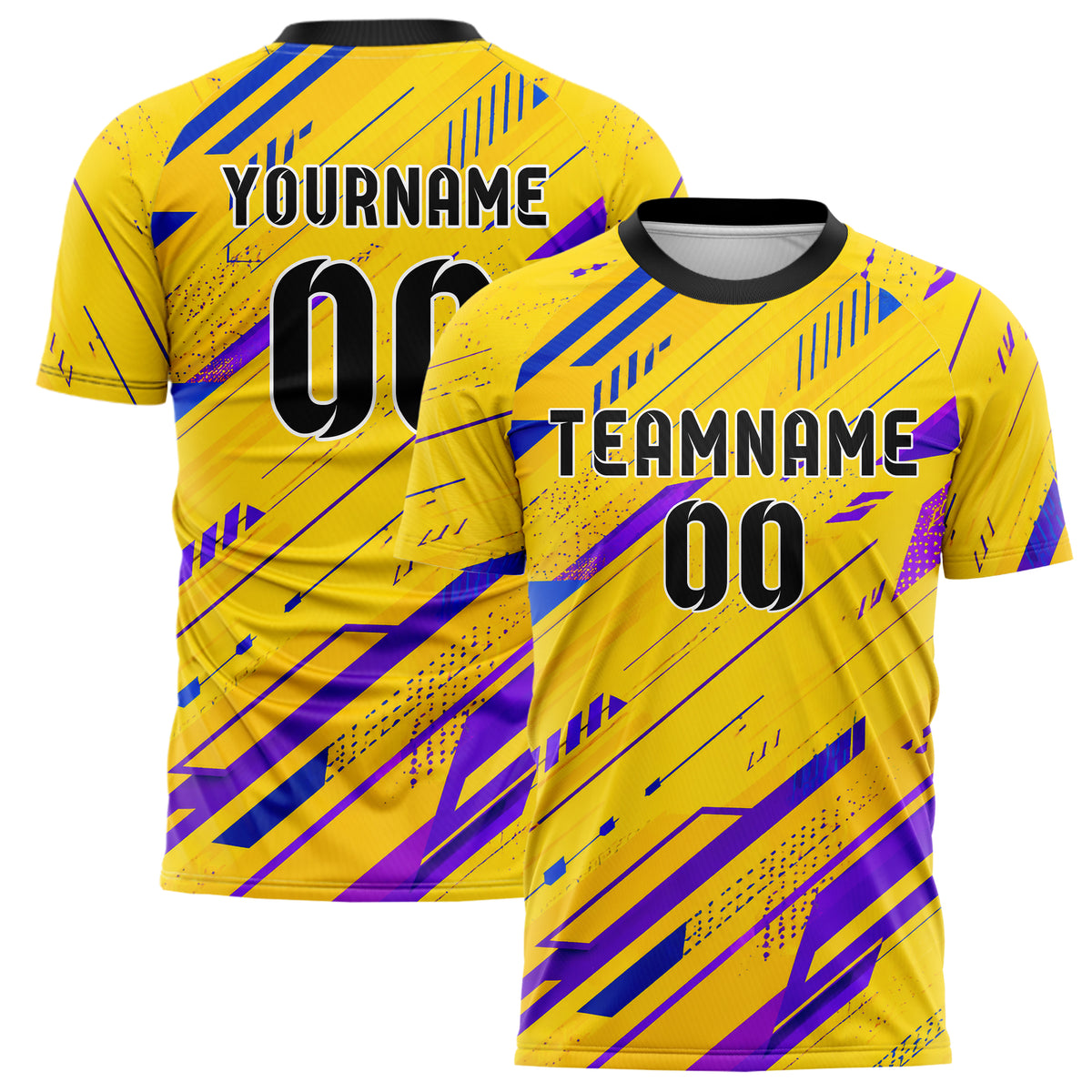 Gelb lebendiges abstrakte Linien asymmetrische Vector Panels Design 12-0505 individuelles Fußballtrikot main