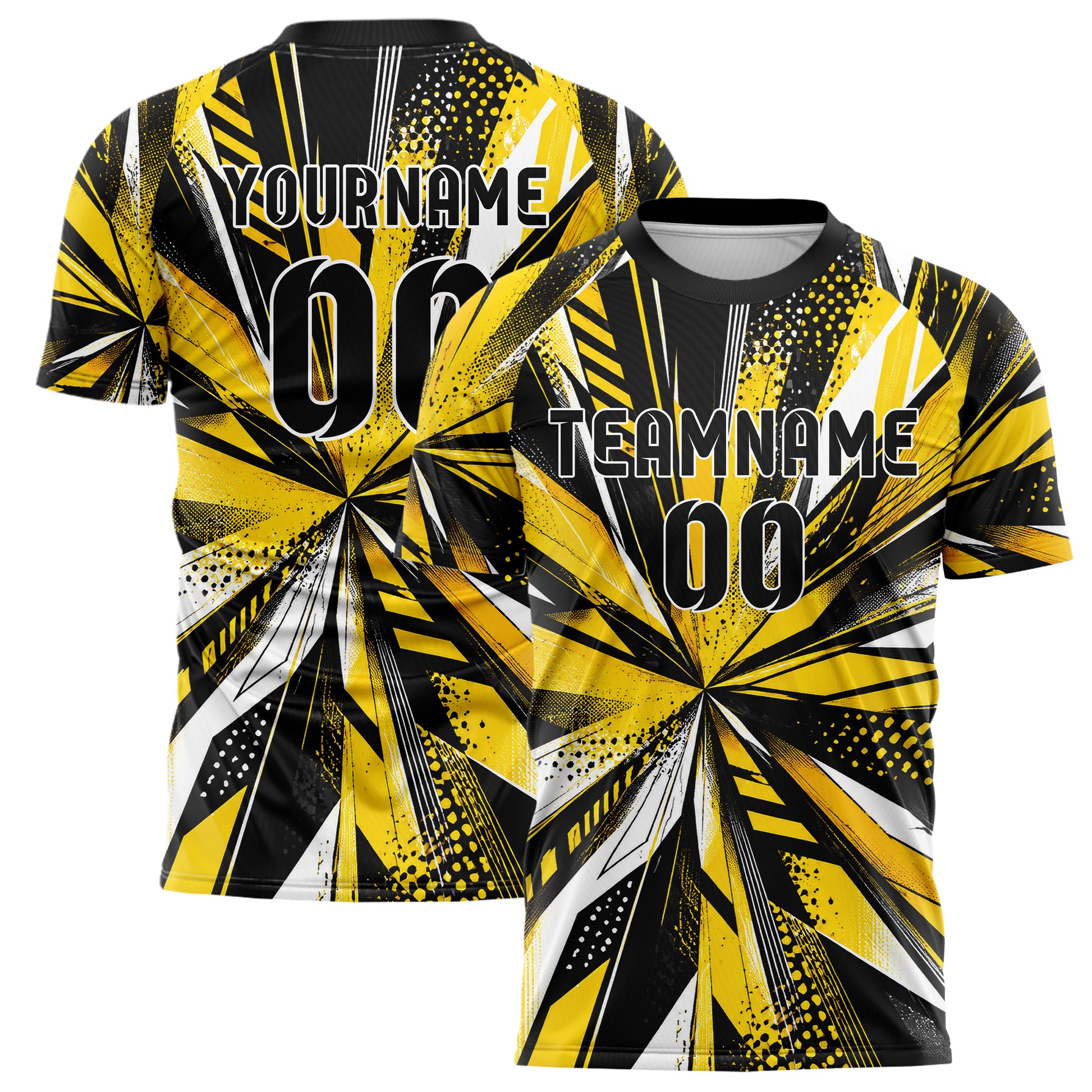 Gelb lebendiges abstrakte Linien diagonale Streamlines Design 12-0251 individuelles Fußballtrikot main