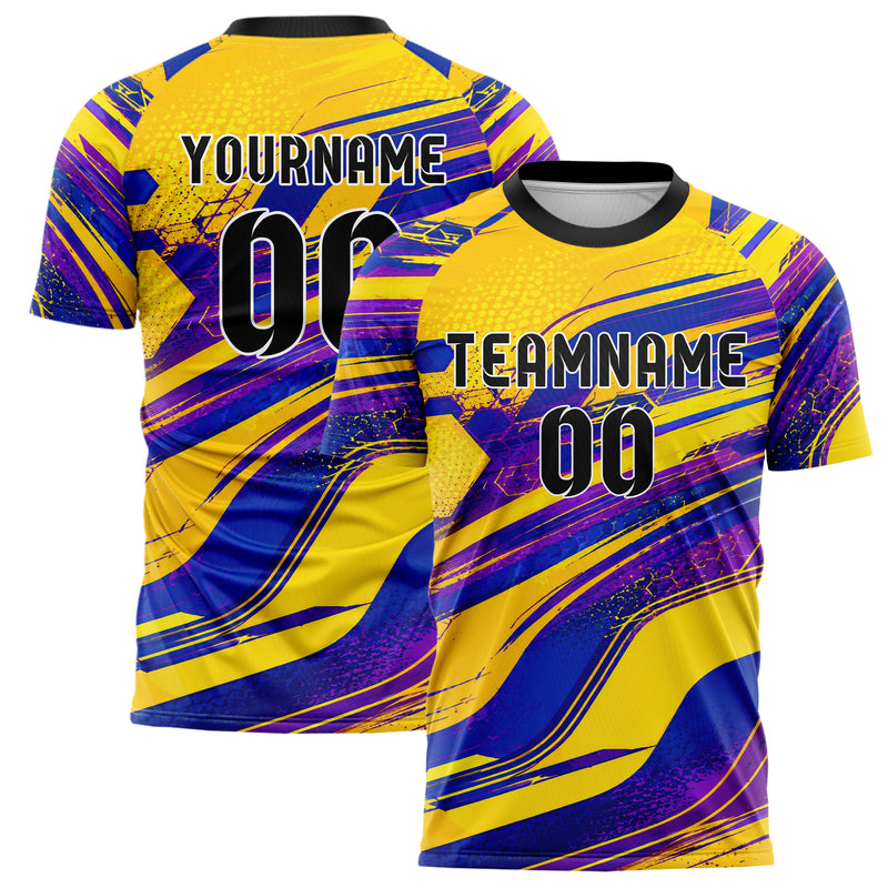 Gelb lebendiges abstrakte Linien Hexagons Curve Lines Design 12-0397 individuelles Fußballtrikot main