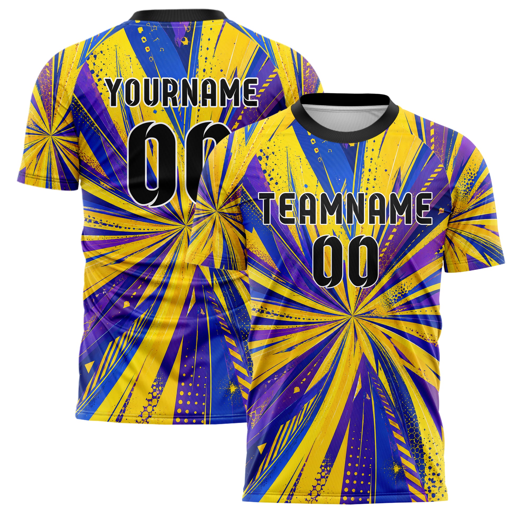 Gelb lebendiges abstrakte Linien Speckles Line Accents Design 12-0088 individuelles Fußballtrikot main