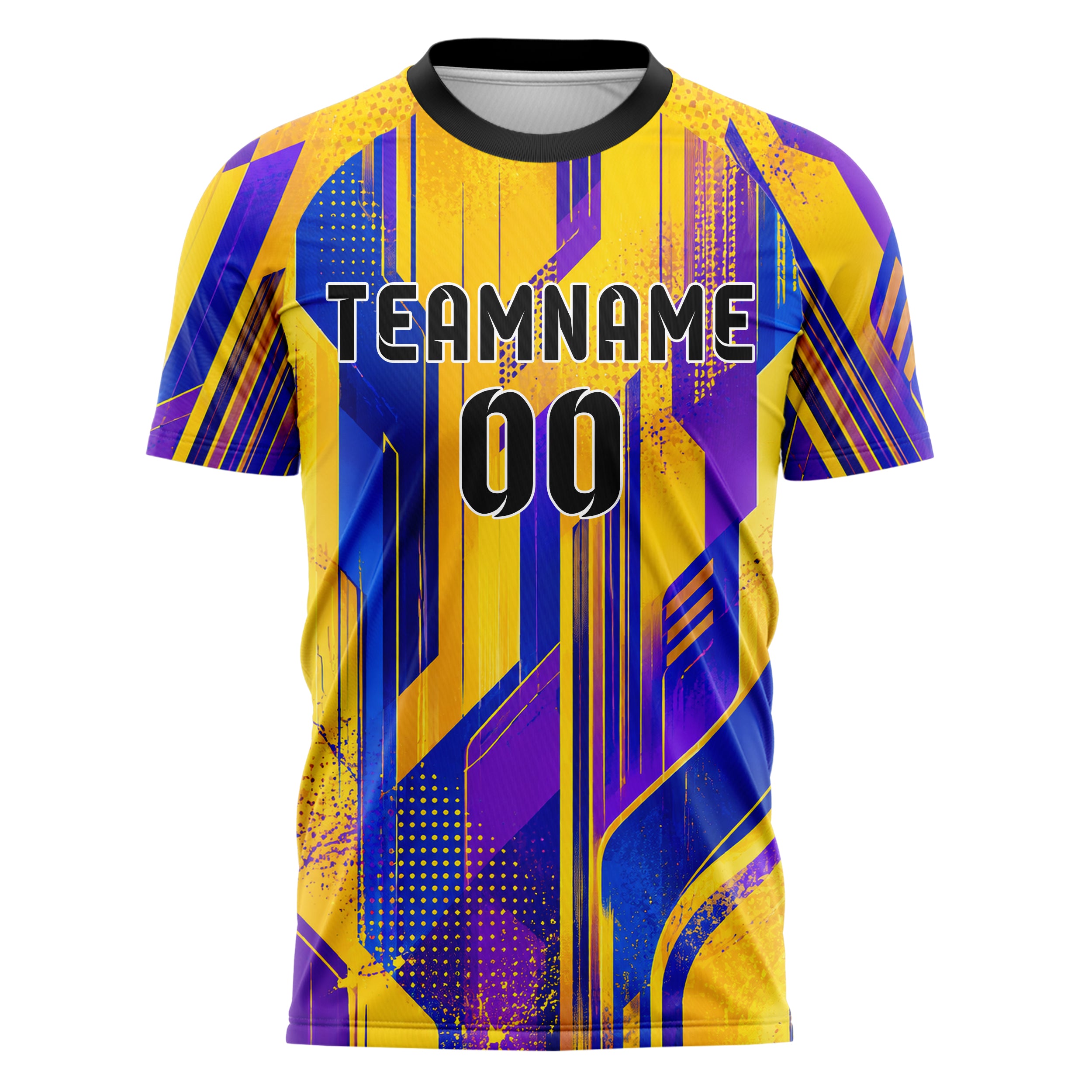 Gelb lebendiges abstrakte Linien Speckles Line Accents Design 12-0184 individuelles Fußballtrikot front