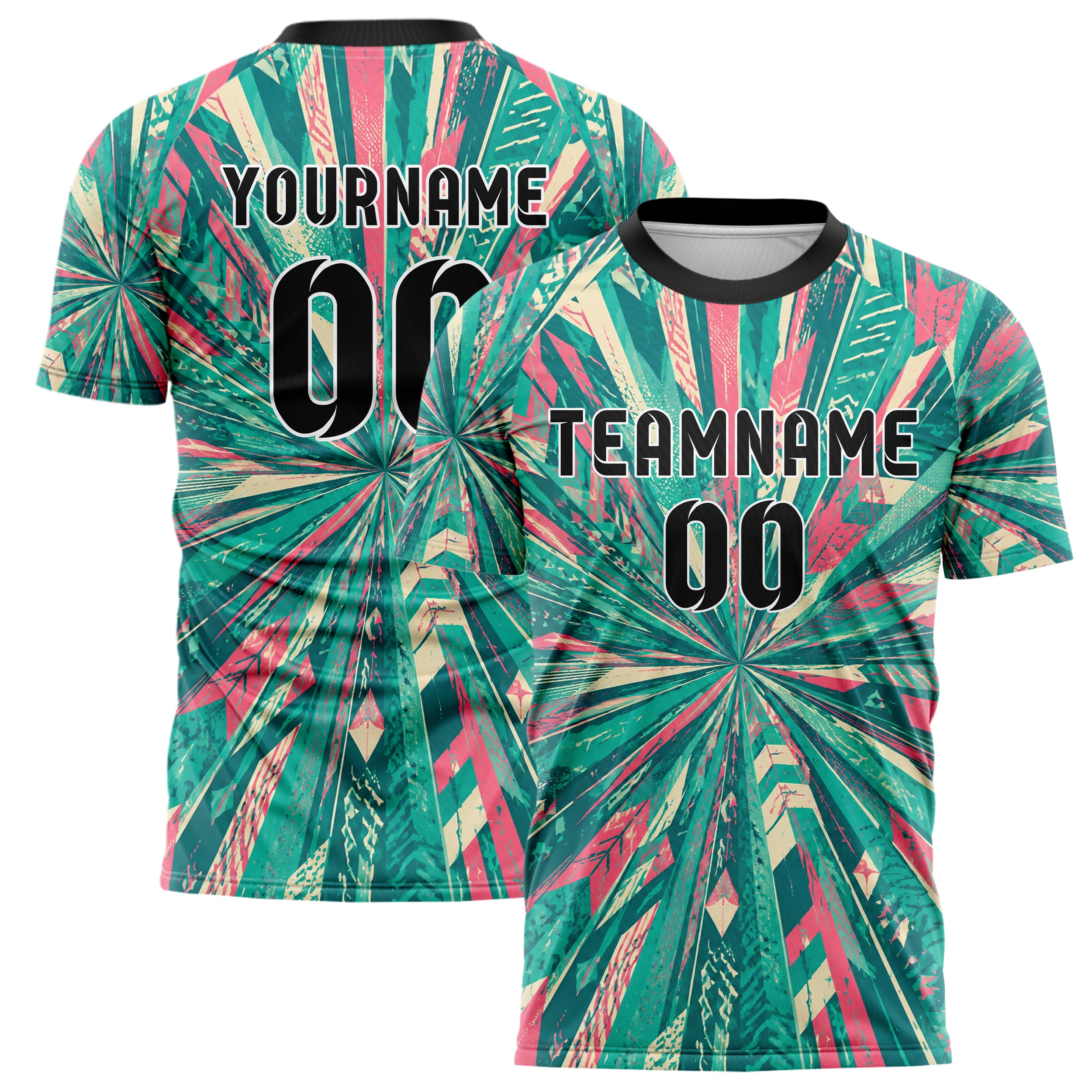 Petrol lebendiges abstrakte Linien diagonale Streamlines Design 12-0235 individuelles Fußballtrikot main