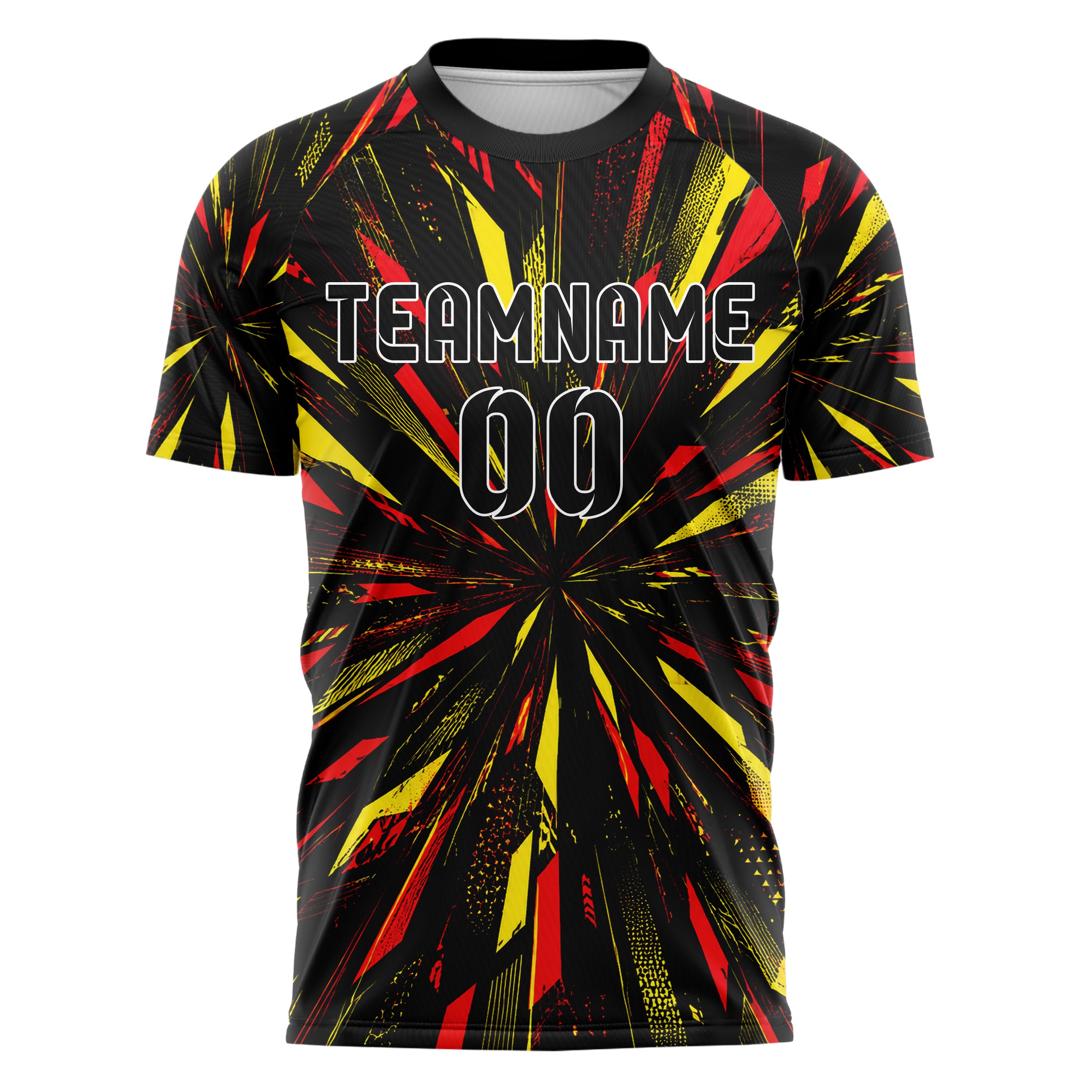 Schwarz lebendiges abstrakte Linien diagonale Streamlines Design 12-0083 individuelles Fußballtrikot front