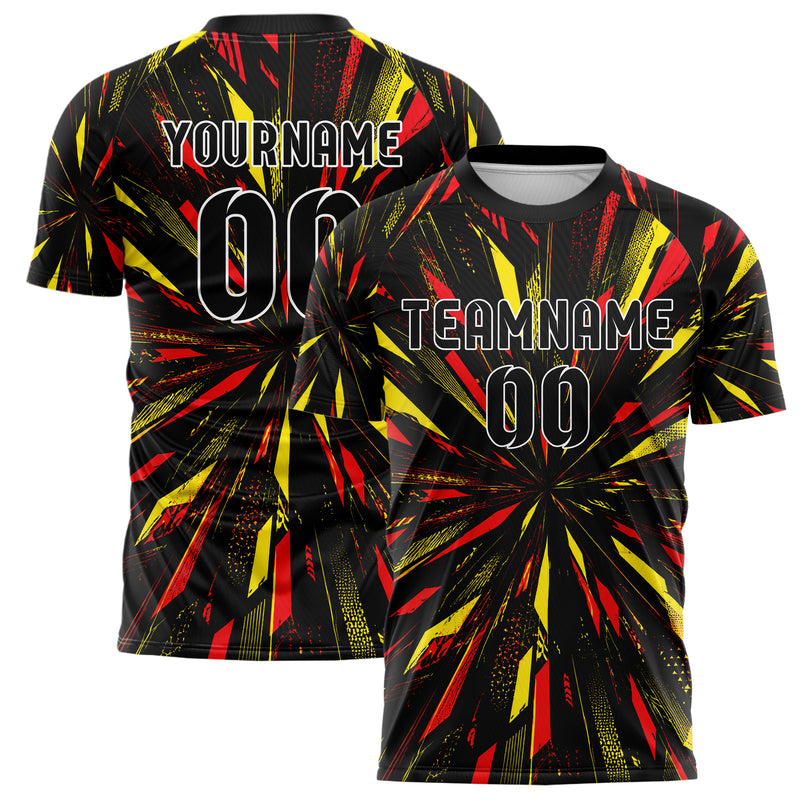 Schwarz lebendiges abstrakte Linien diagonale Streamlines Design 12-0083 individuelles Fußballtrikot main