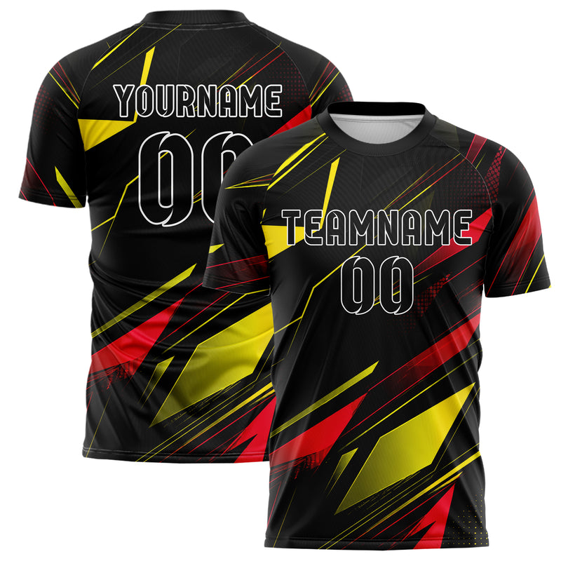 Schwarz lebendiges abstrakte Linien Polygon Shards Design 12-0170 individuelles Fußballtrikot main
