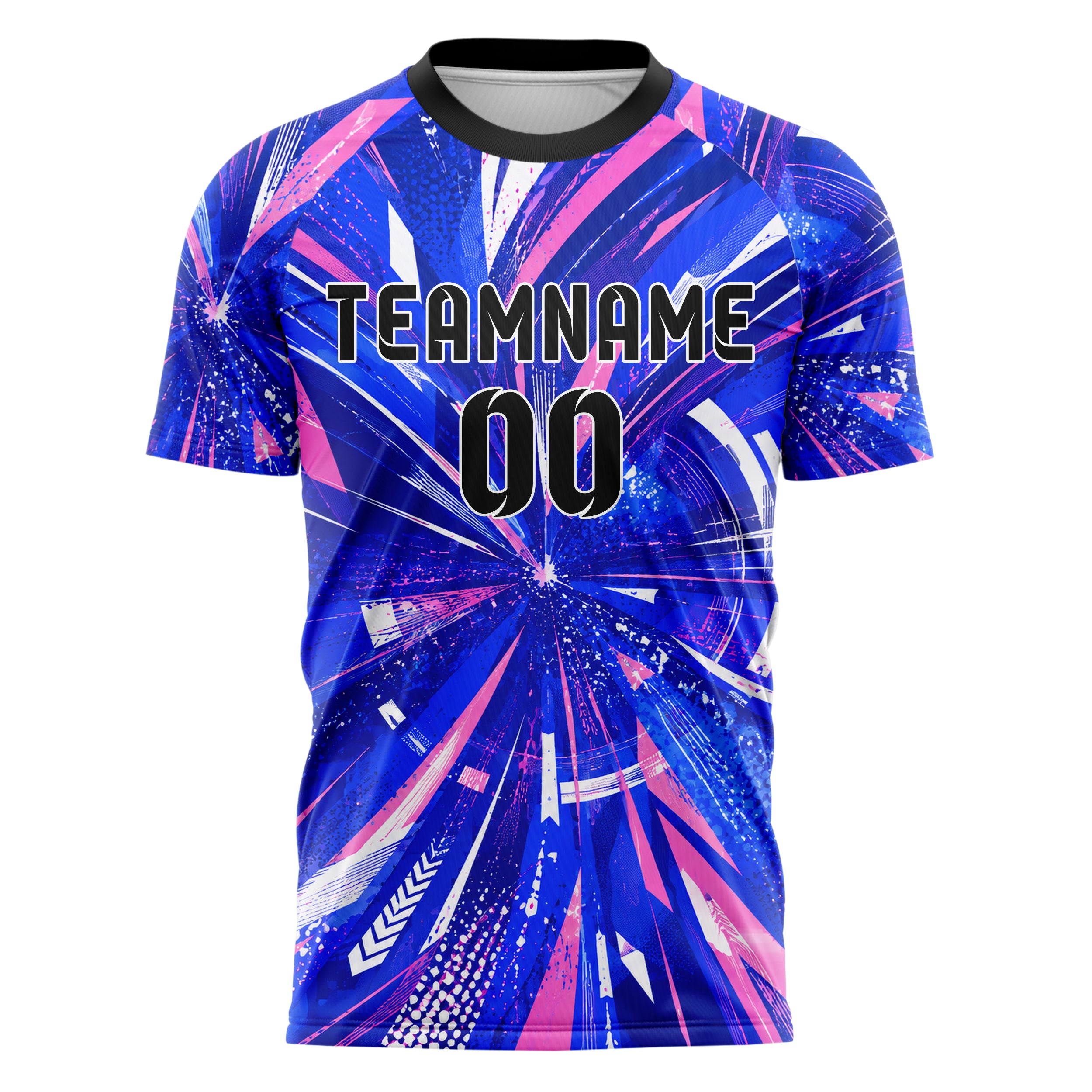 Royalblau klassisches abstrakte Linien Speckles Line Accents Design 12-0264 individuelles Fußballtrikot front